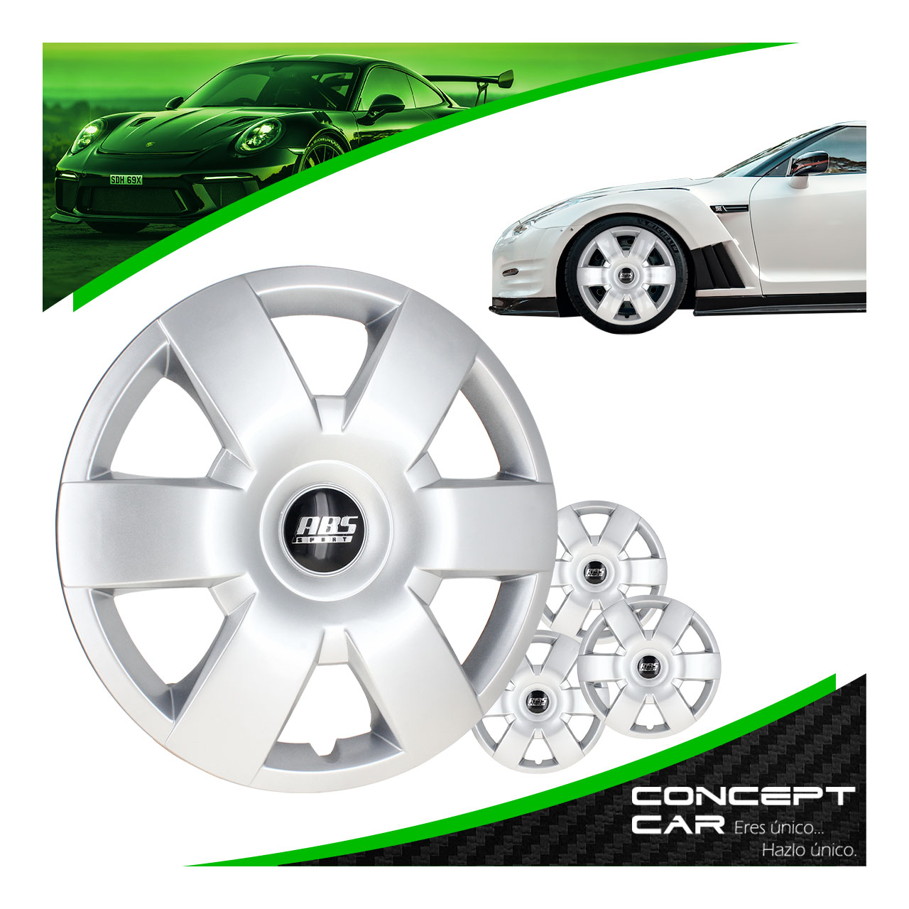 Juego 4 Tapones De Rin 15 Pulgadas Abs Tipo Toyota 6 Brazos 