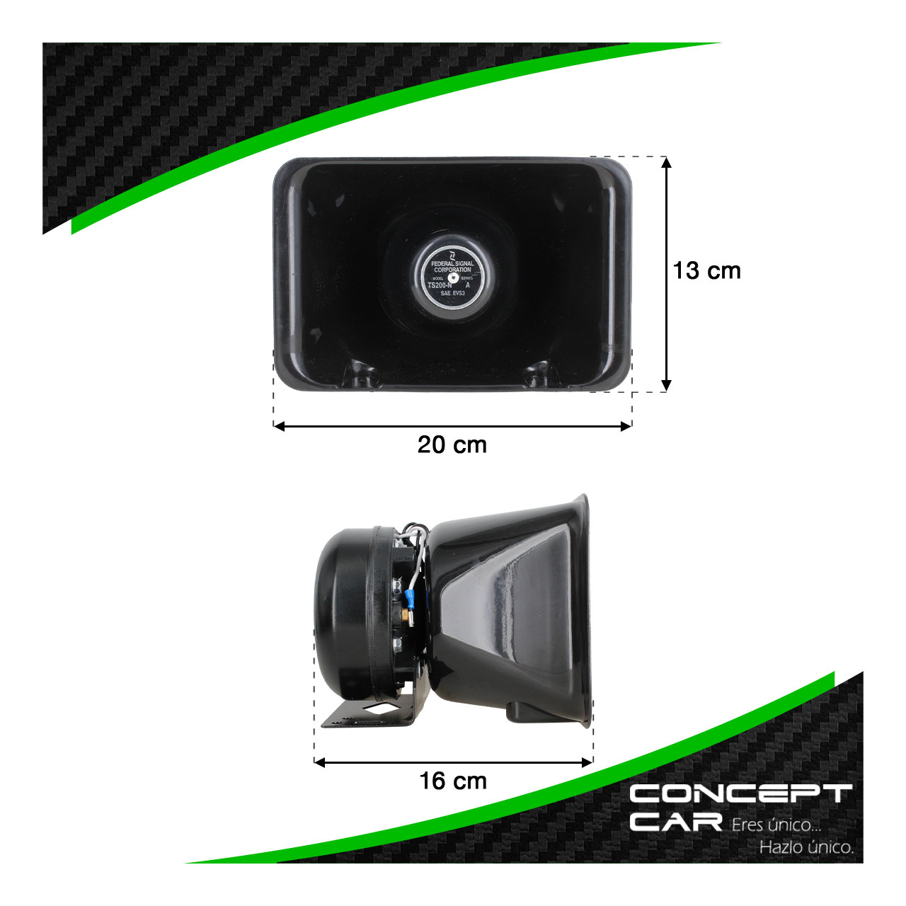 Sirena Altavoz Pato Profesional Federal Policia 9 Tono 150w