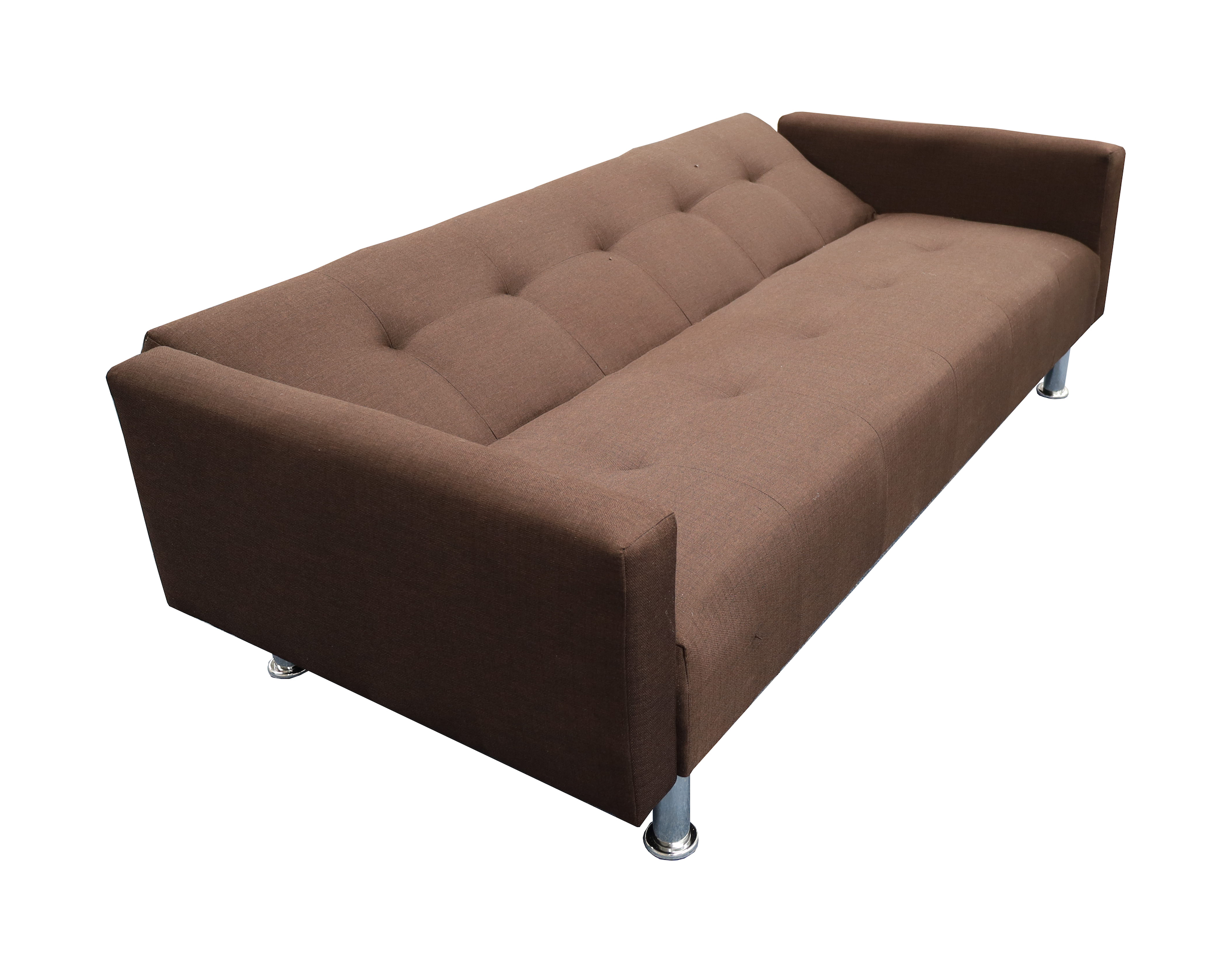 Sofá Cama Reclinable Paris Lino Chocolate, Brazos separados, Futon 3 Posiciones El Bazar Store 