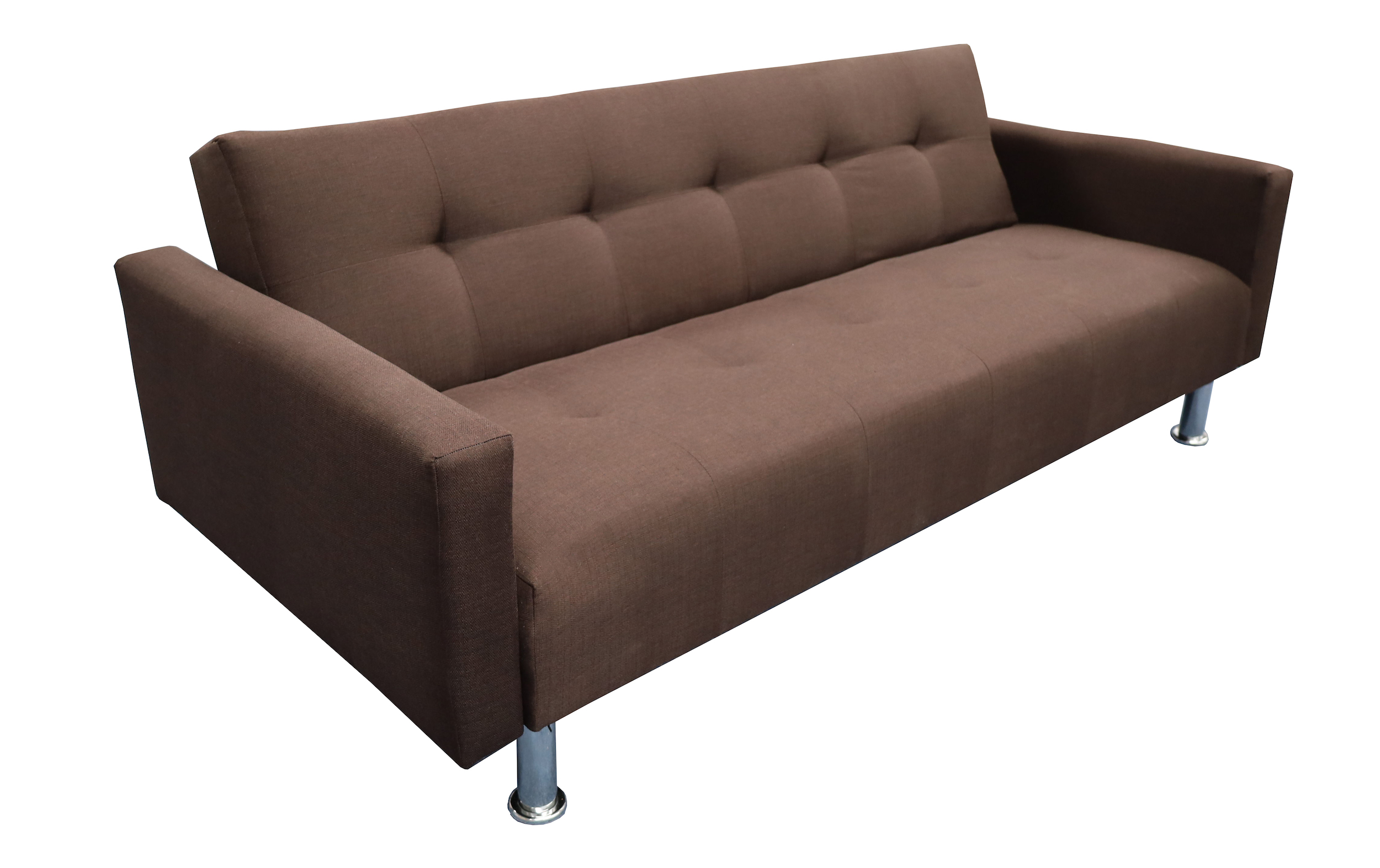 Sofá Cama Reclinable Paris Lino Chocolate, Brazos separados, Futon 3 Posiciones El Bazar Store 