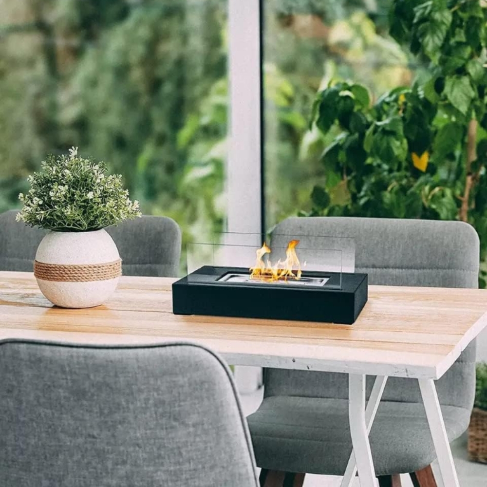 Fogón chimenea bioetanol ecológica portátil interior exterior decorativa elegante 