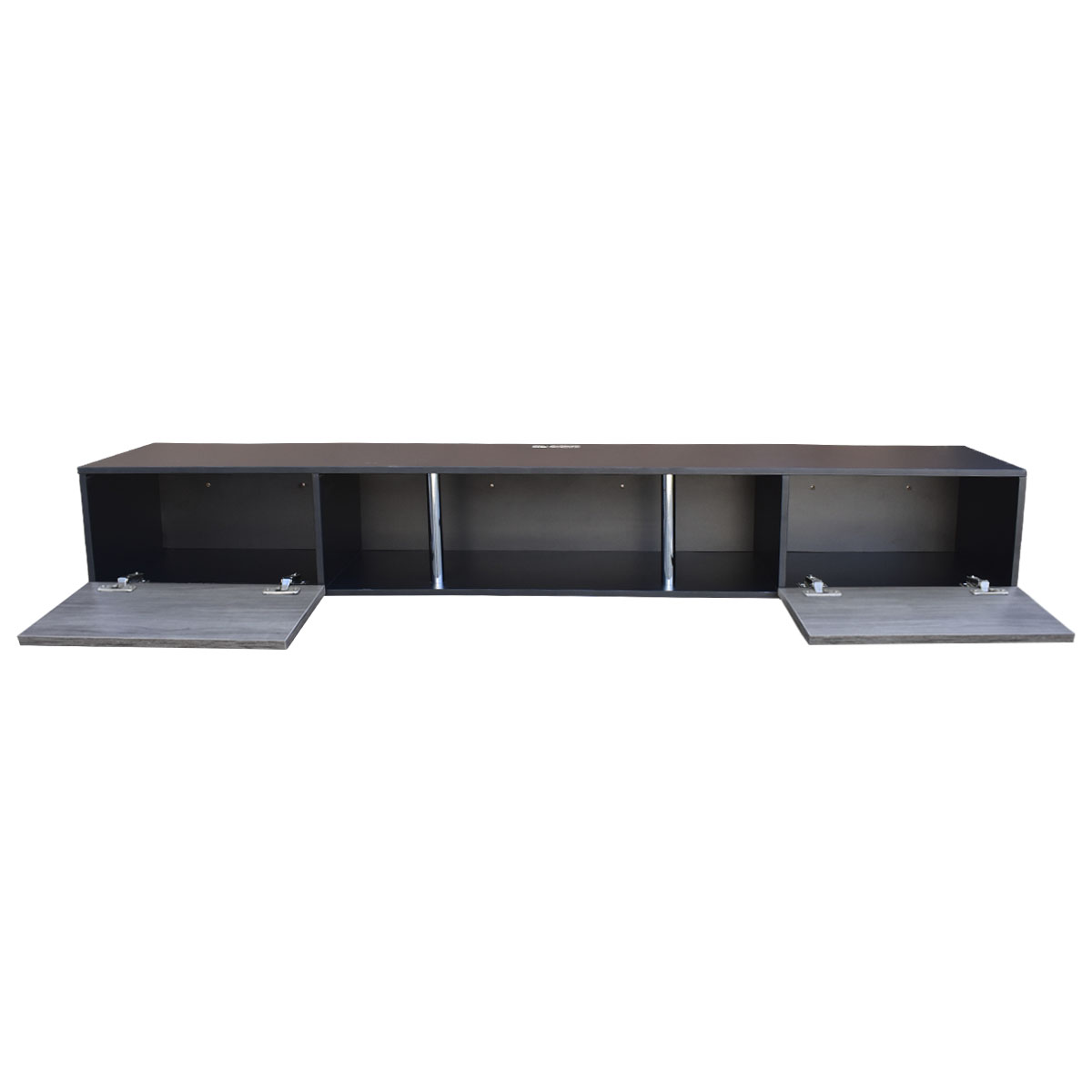 Centro De Entretenimiento para tv Flotante Hogare 160, con 2 Puertas color  Negro Gris