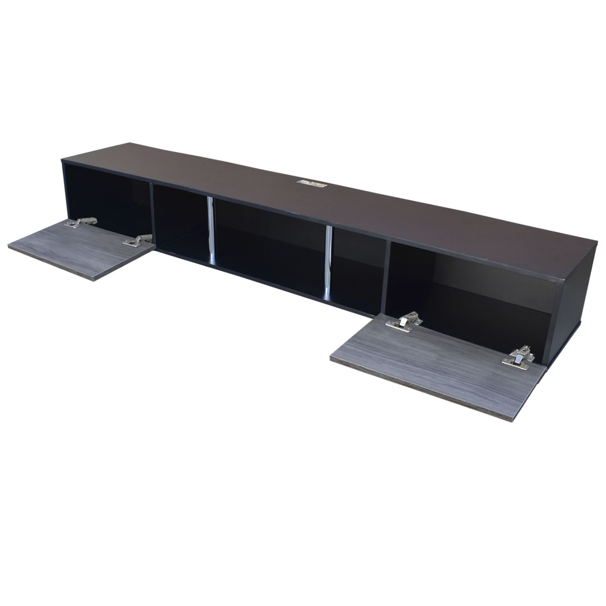 Centro De Entretenimiento para tv Flotante Hogare 160, con 2 Puertas color  Negro Gris