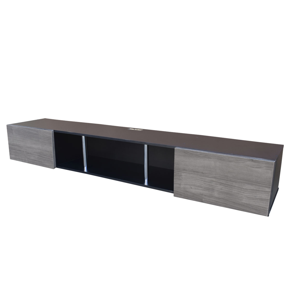 Centro De Entretenimiento para tv Flotante Hogare 160, con 2 Puertas color  Negro Gris