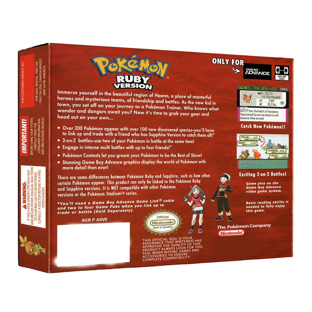 Pokémon Ruby Gba Juego Físico En Caja Con Protección.