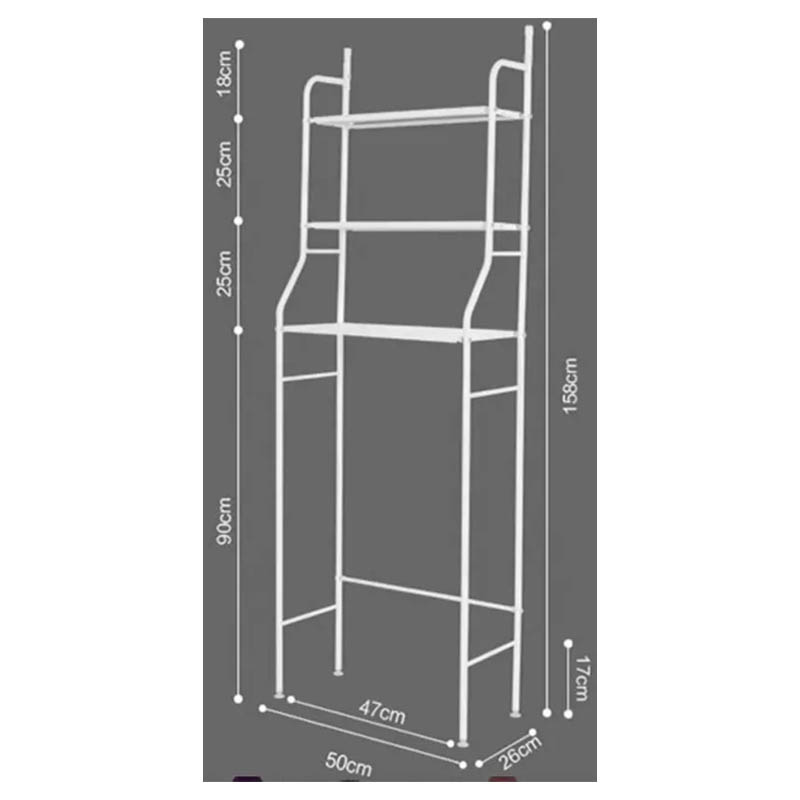 Organizador Mueble para Baño Estante para baño repisas 3 niveles Rack Wc Acero Inoxidable