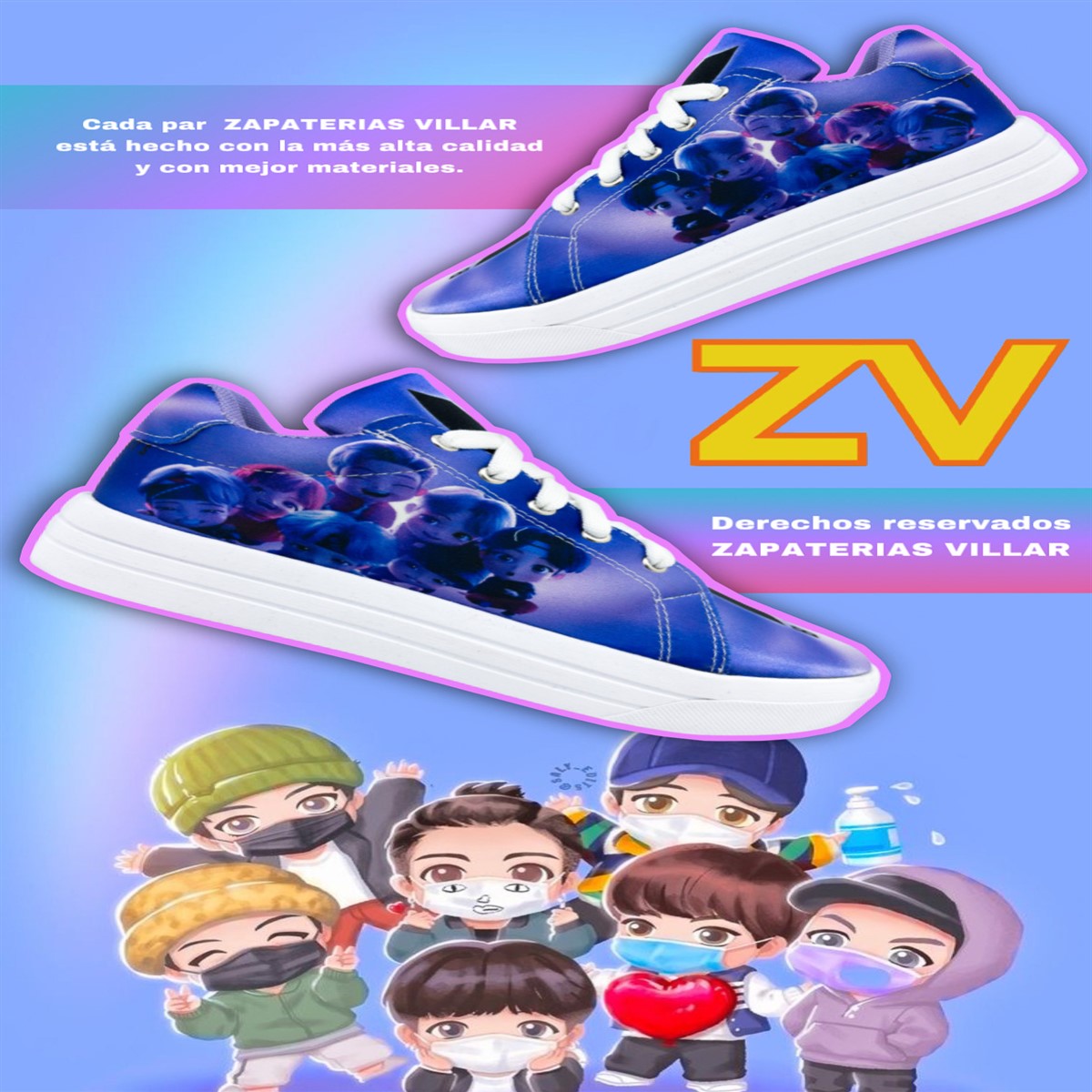 Tenis Bt21 Bts Army K-pop Agujetas Clasicos 422-2-mbts