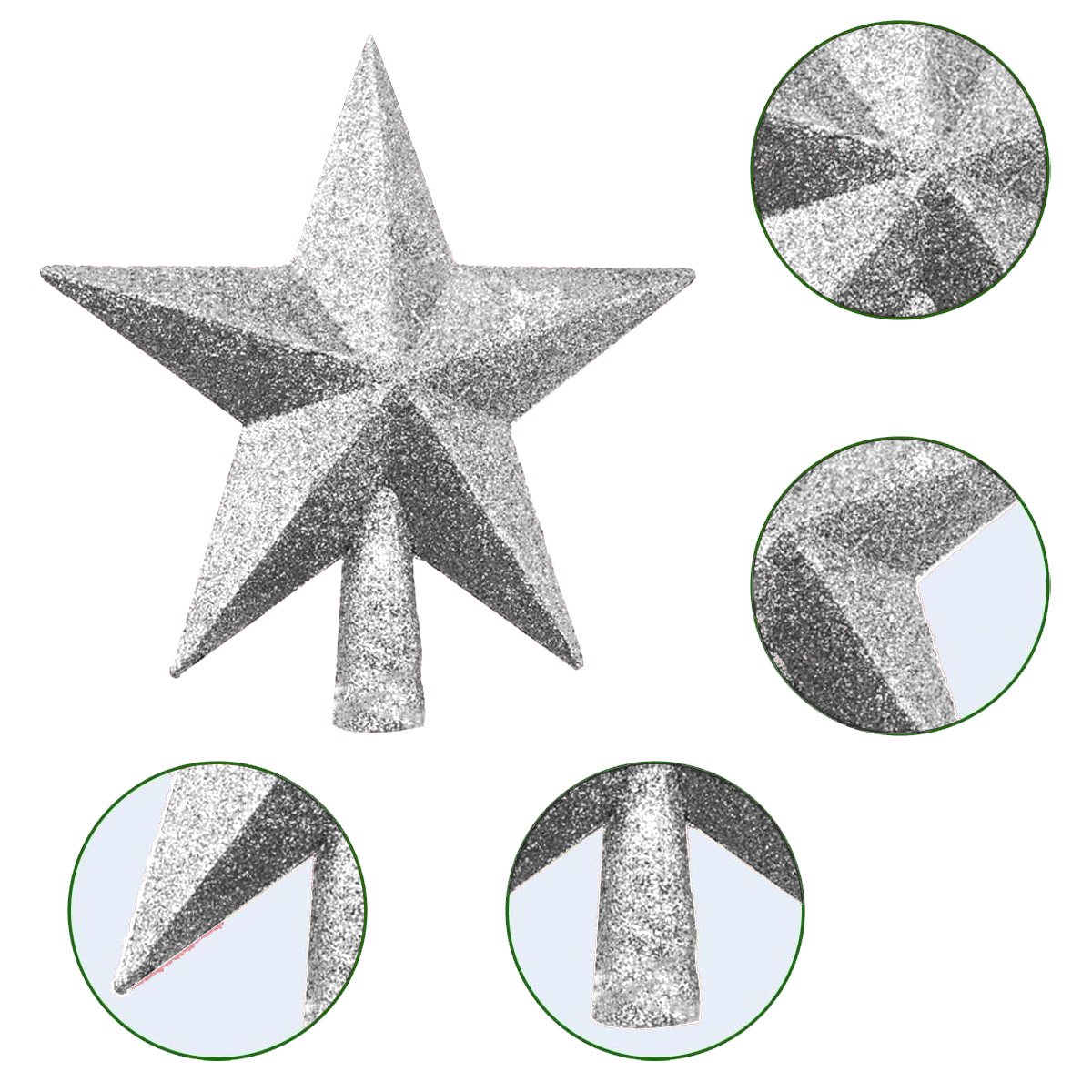 Estrella Para Arbol Navidad Diamantada 25 cm