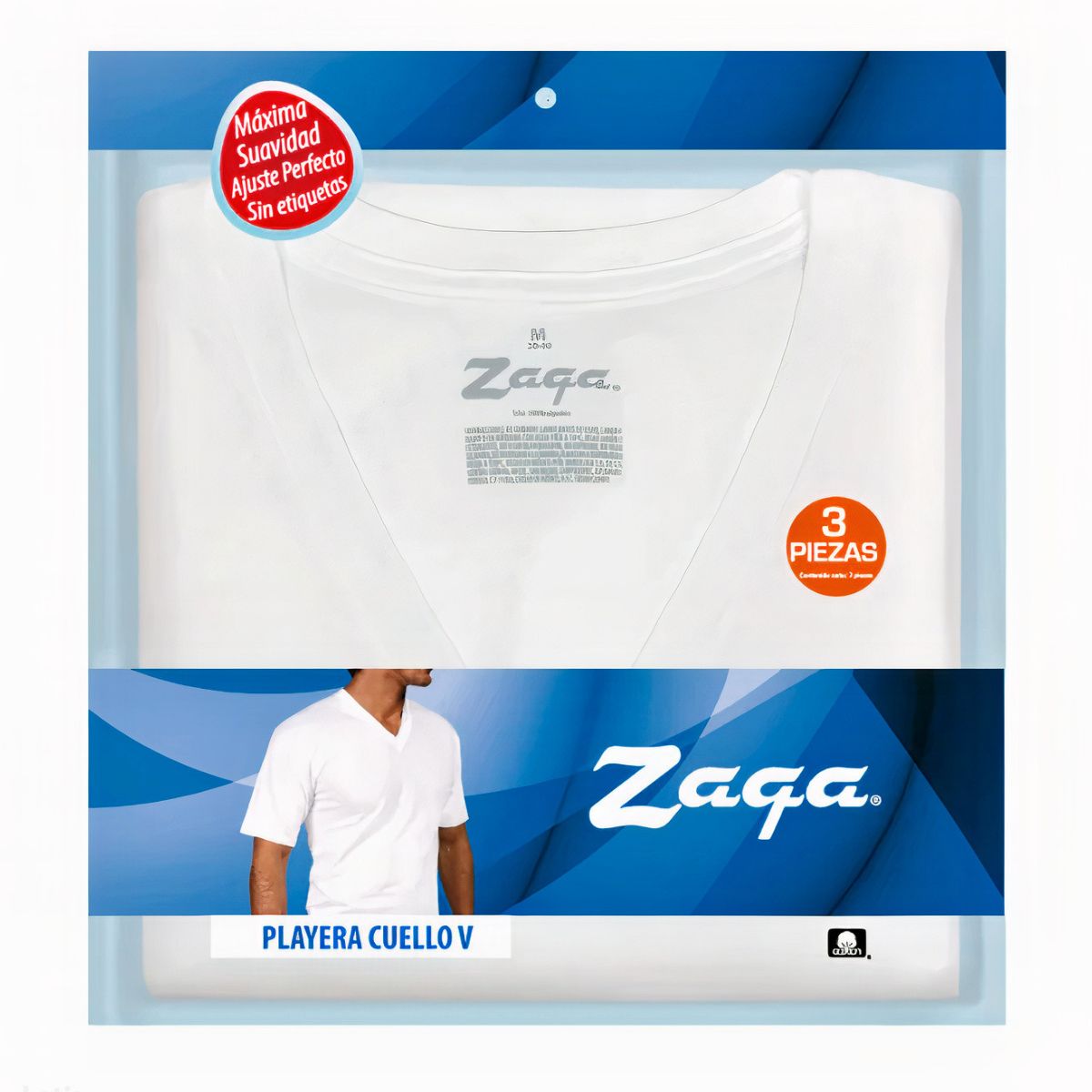 Playera Cuello V de Caballero Zaga 6 Piezas 