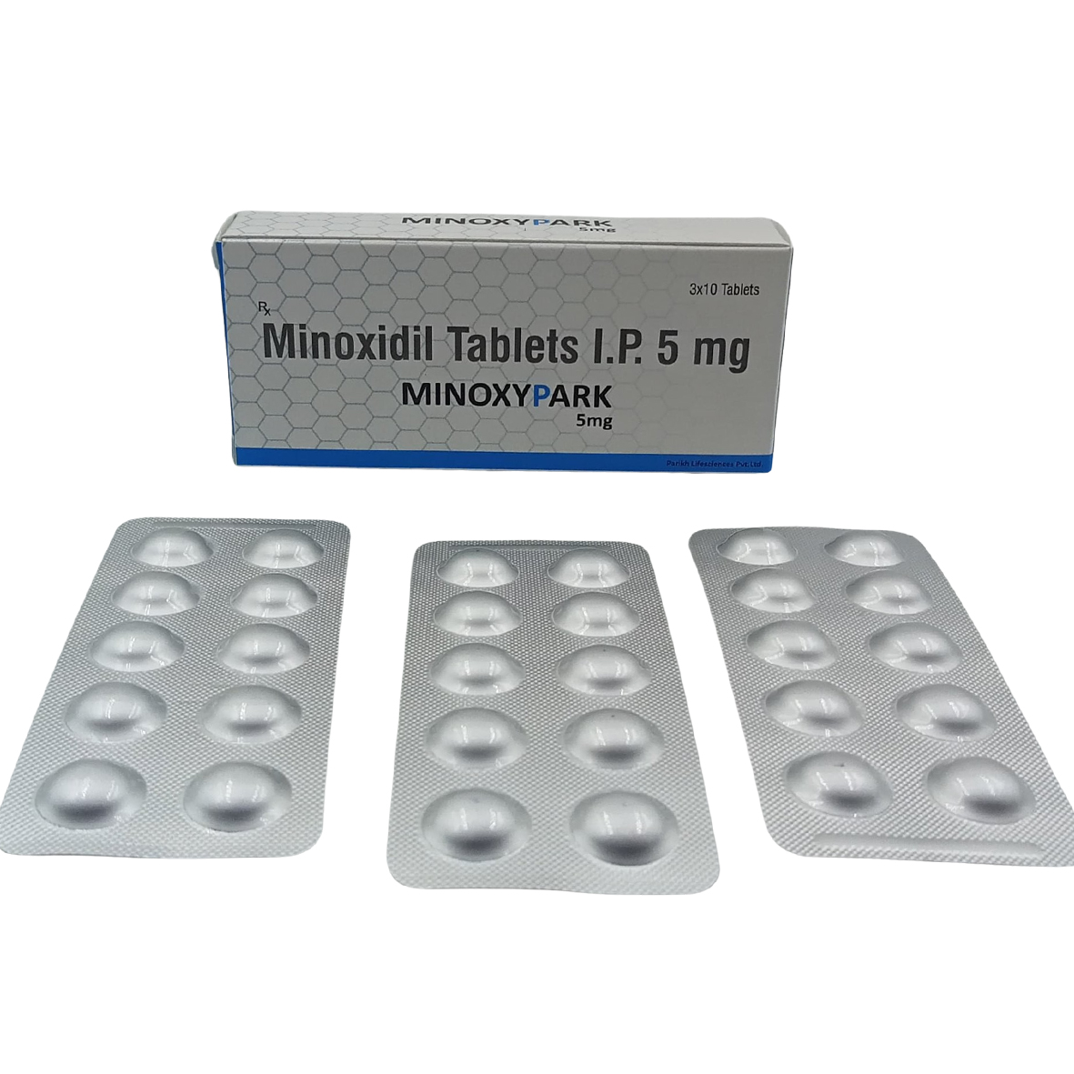 Minoxidil 5mg 30 Tabletas Minoxypark 6 Cajas