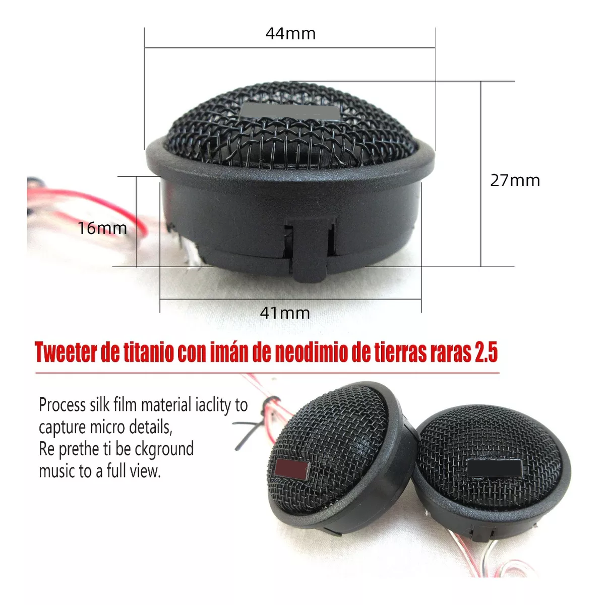 Set De Medios Bocinas 4in Subwoofer+tweeters Para Auto Audio