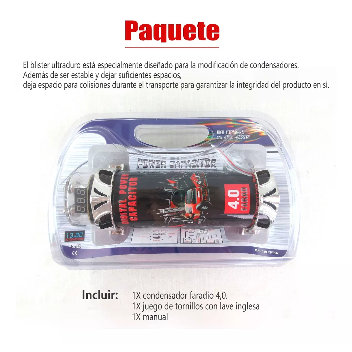 4.0 Faradios Digital Capacitor Para Sonido Audio Rock Carros