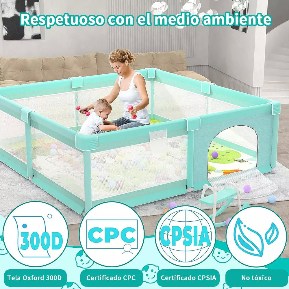 Corral para juegos de bebé amplio ideal para gateo y primeros pasos