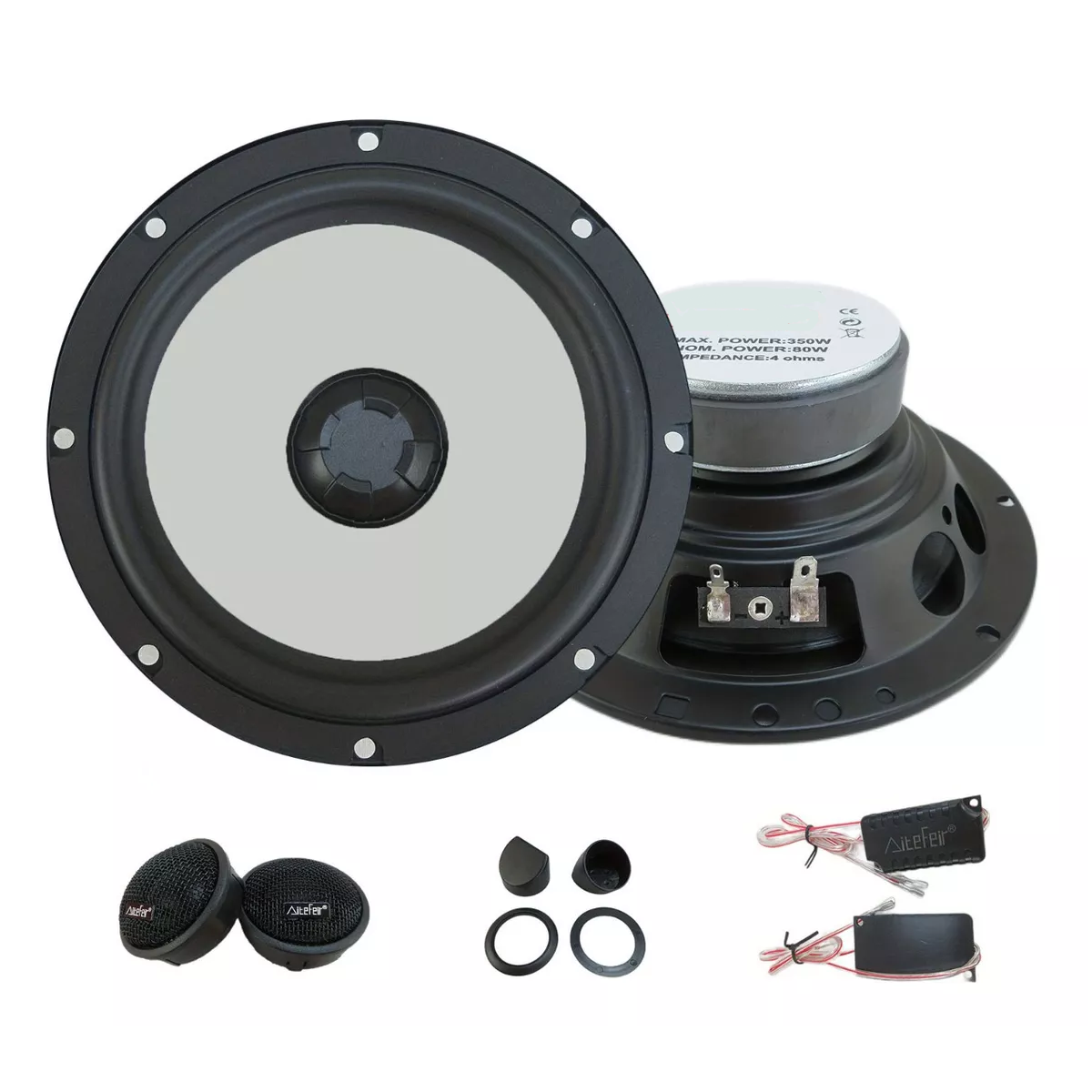 Set De Medios Bocinas 6.5 Subwoofer+tweeters Para Auto Audio