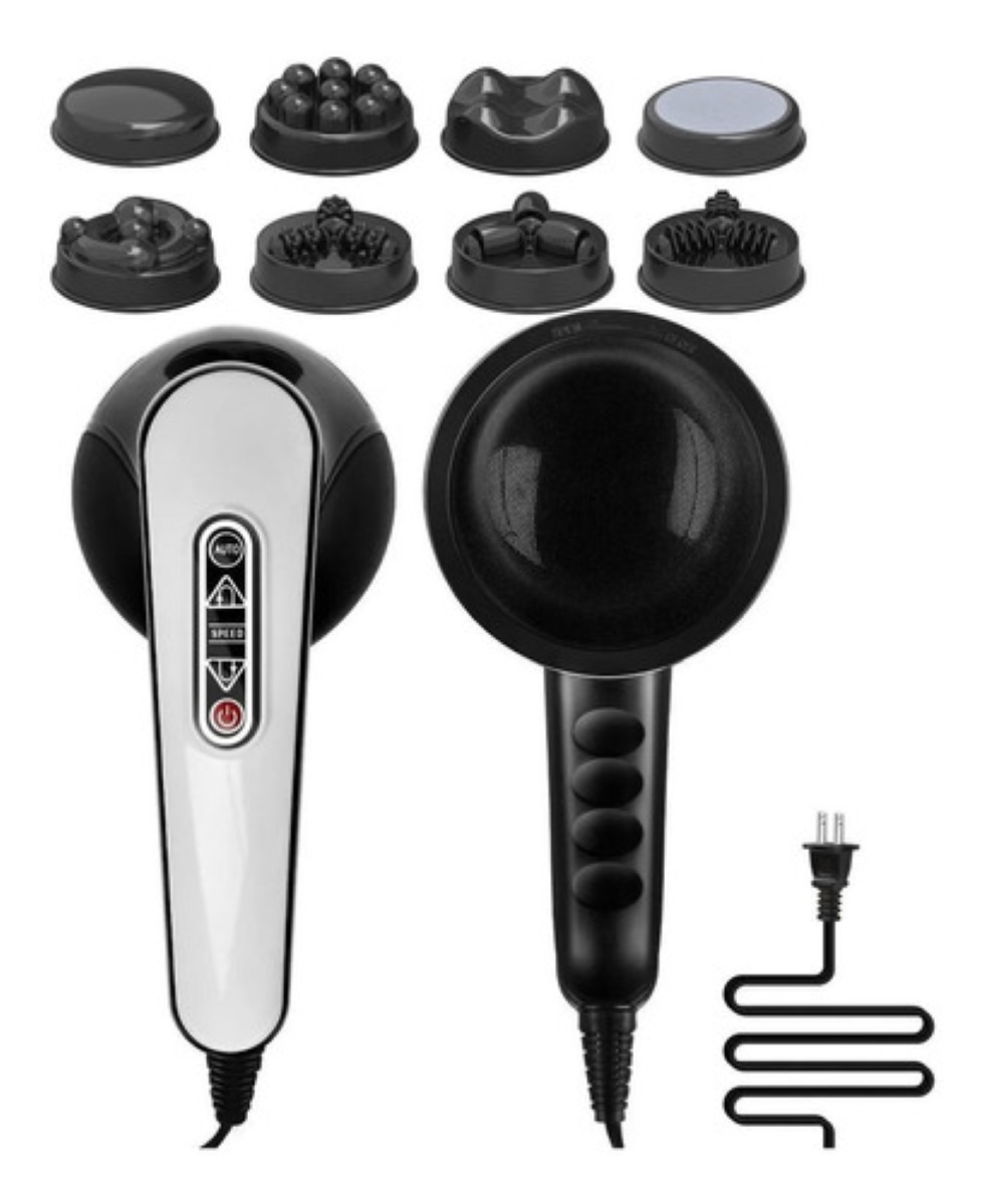 Masajeador De Espalda De Cuello De Mano Electrico Blanco con Negro