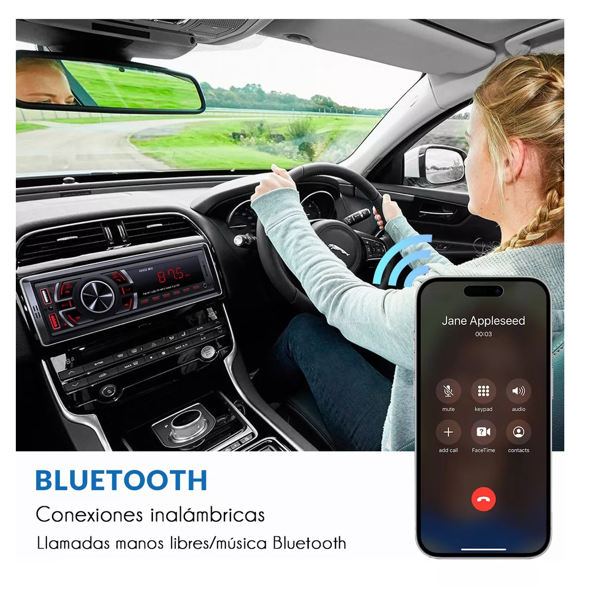 Auto Estereo Coche Reproductor Mp3 Radio Con Bt Aux Usb Sd