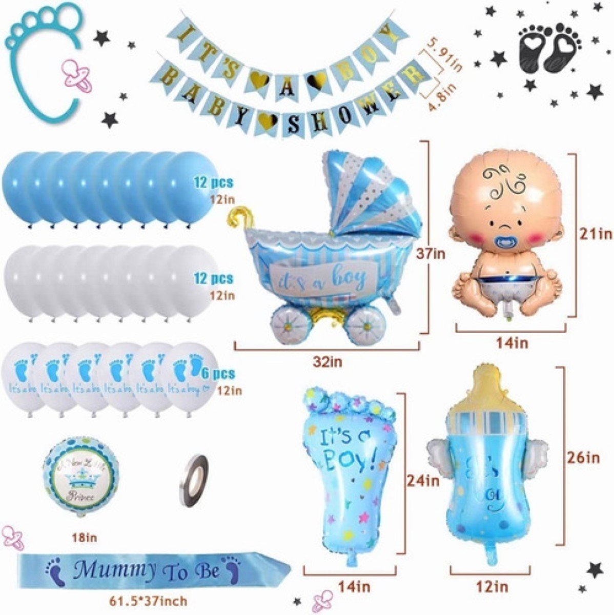 Baby Shower Decoración Niño, Baby Shower 