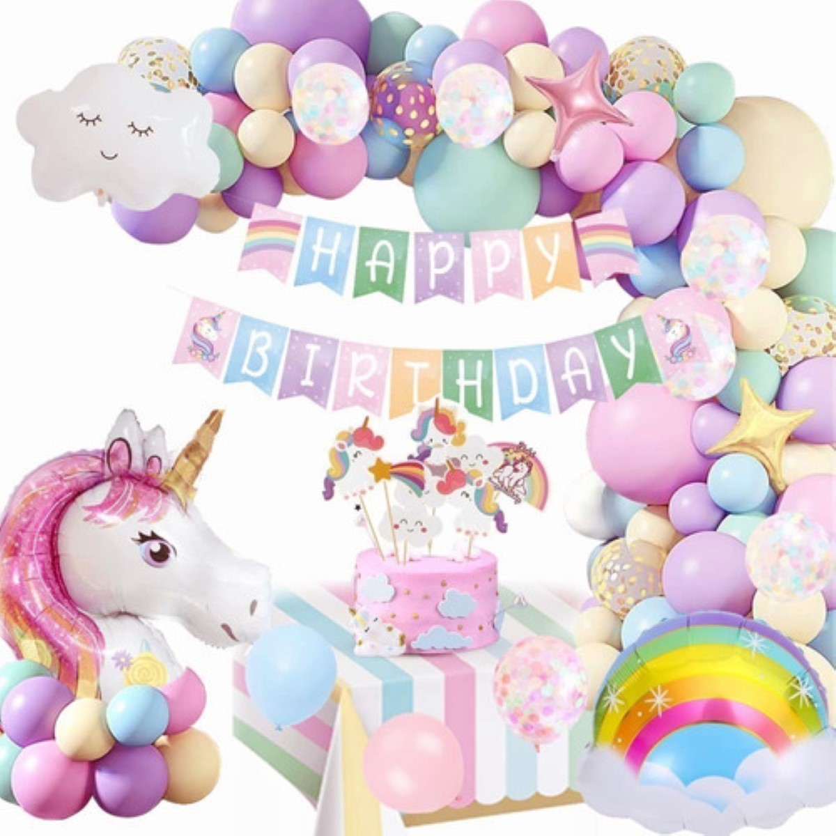 Globos De Unicornio 3d P/decoración De Fiesta De Cumpleaños