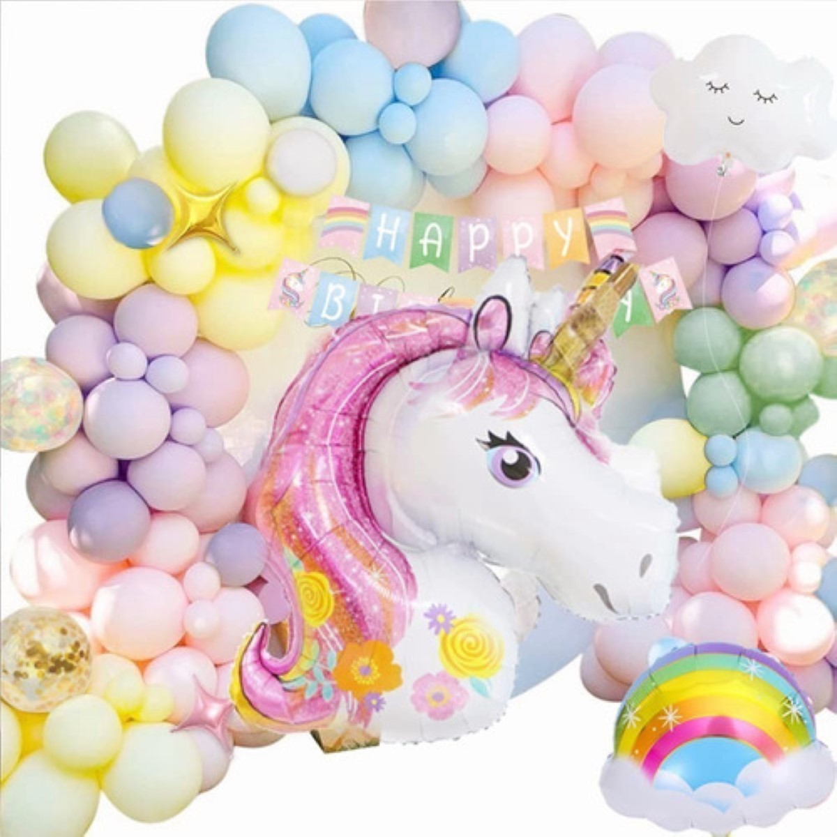 Globos De Unicornio 3d P/decoración De Fiesta De Cumpleaños