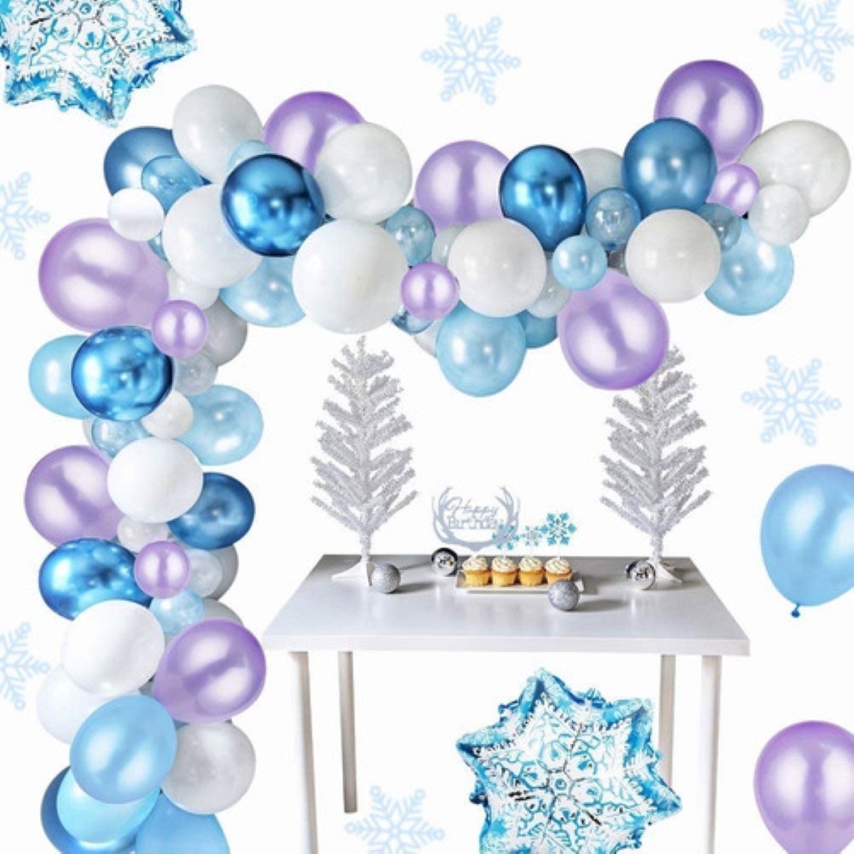 Globo Congelado Cumpleaños Decoraciones Niña, Cumpleaños Azul