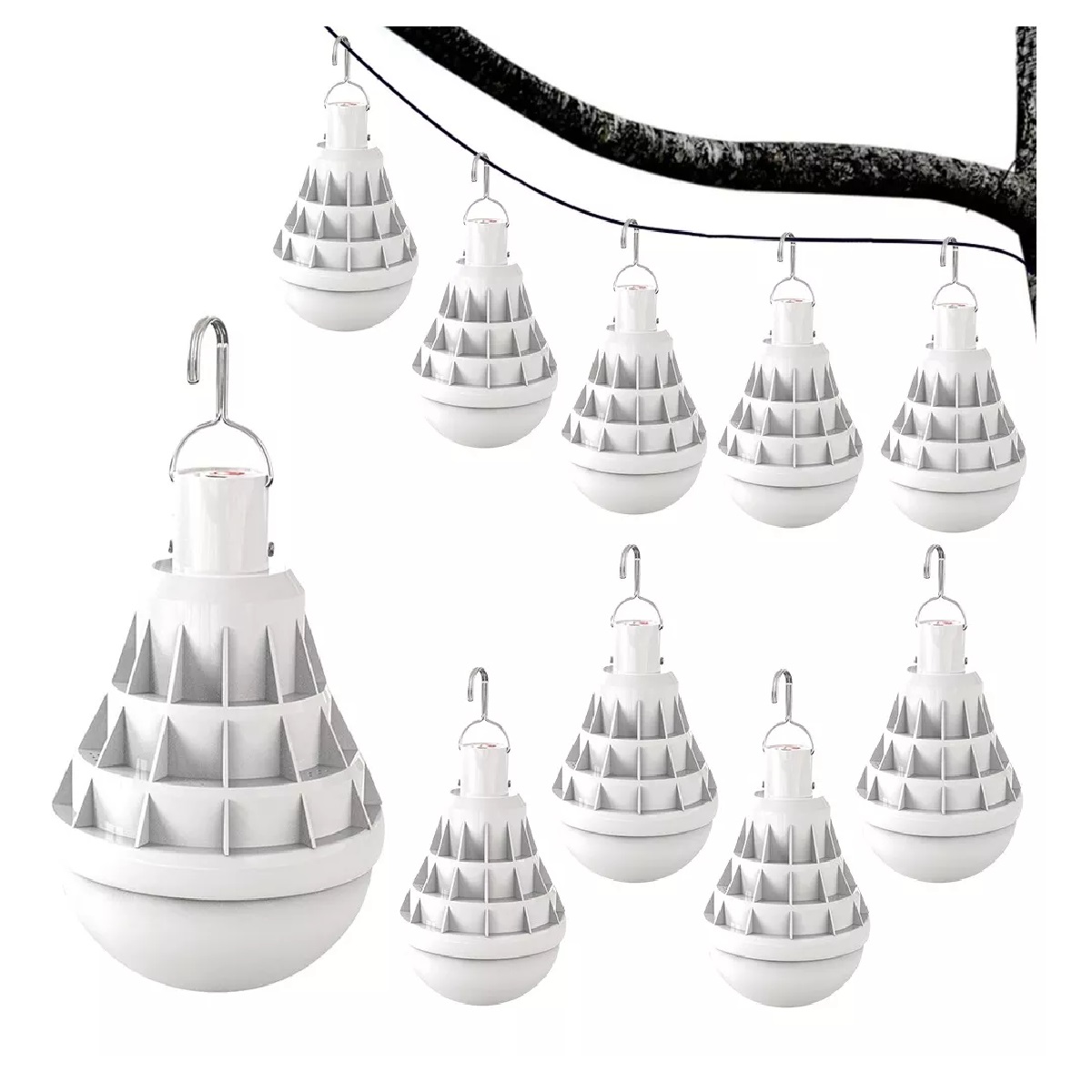 Set Focos Hogar Blanco Portatil Gancho Led Usb Recargables 10pzs