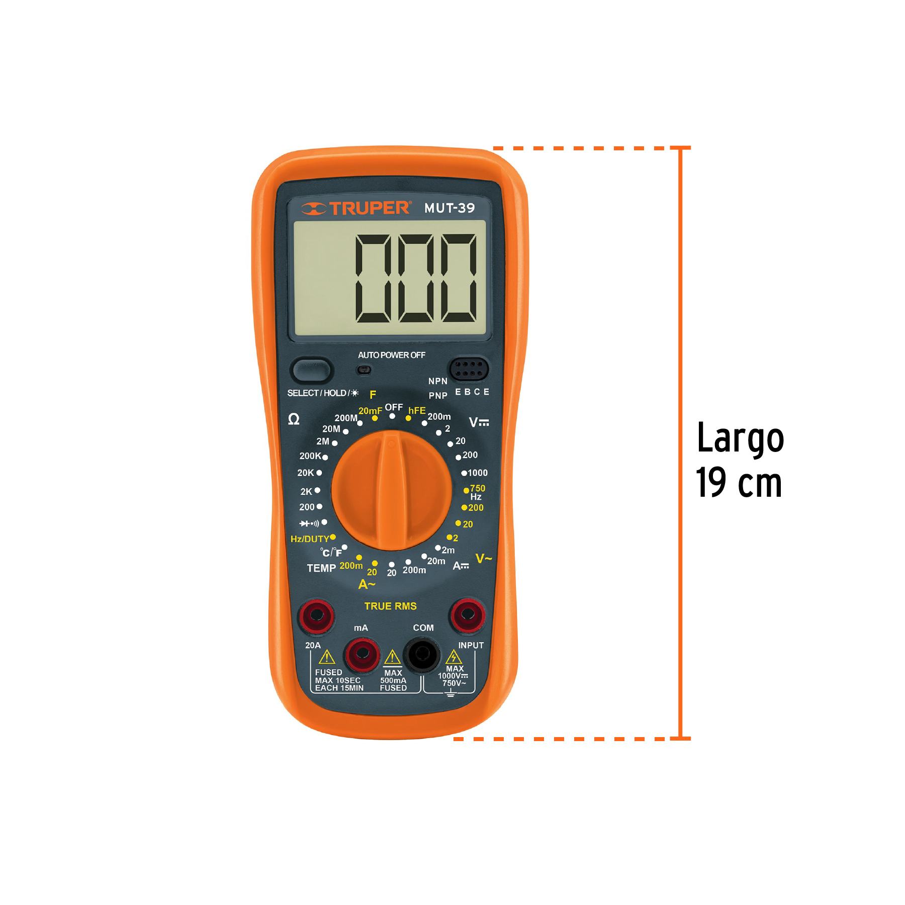 MULTÍMETRO DIGITAL PROFESIONAL CON RMS VERDADERO TRUPER 10402