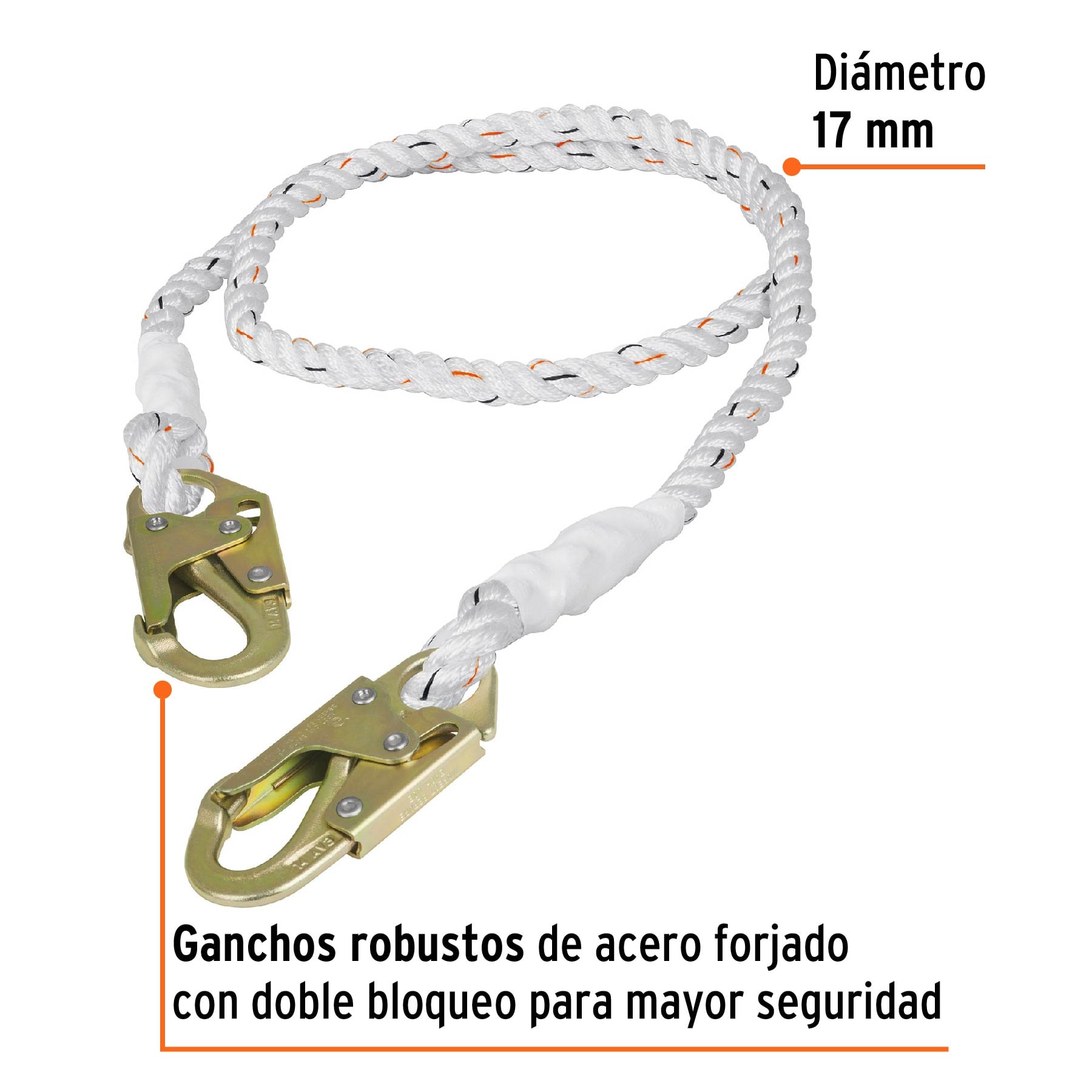 Cable de posicionamiento cuerda de poliéster de 2 m, ANSI, Elementos De  Posicionamiento, 10512