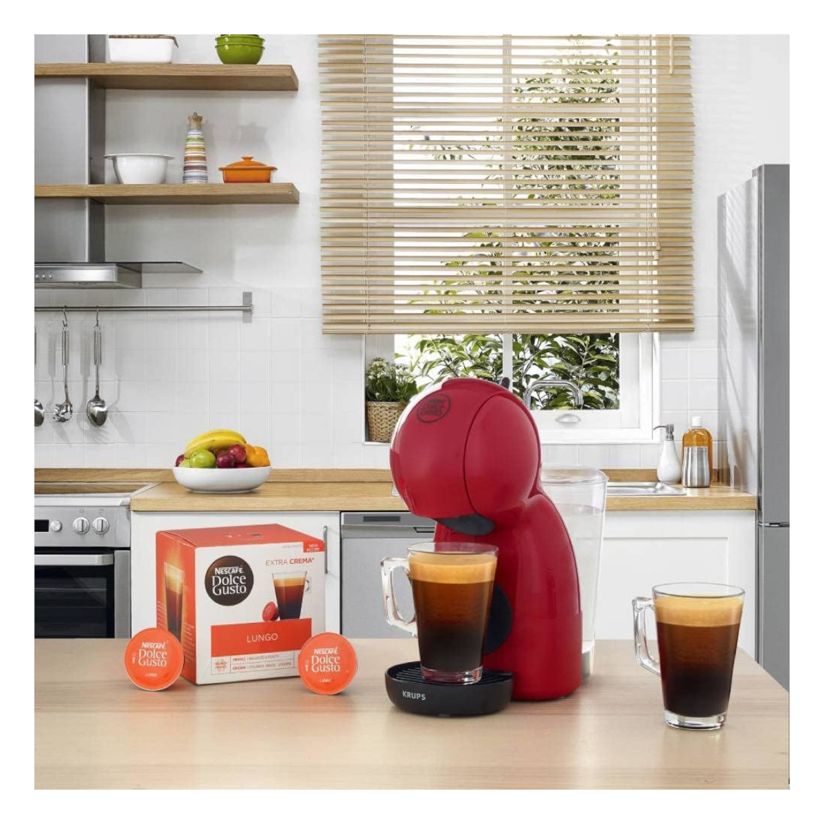 Cafetera Manual KRUPS Cápsulas Piccolo 850 ml KP1A05MX-ROJA