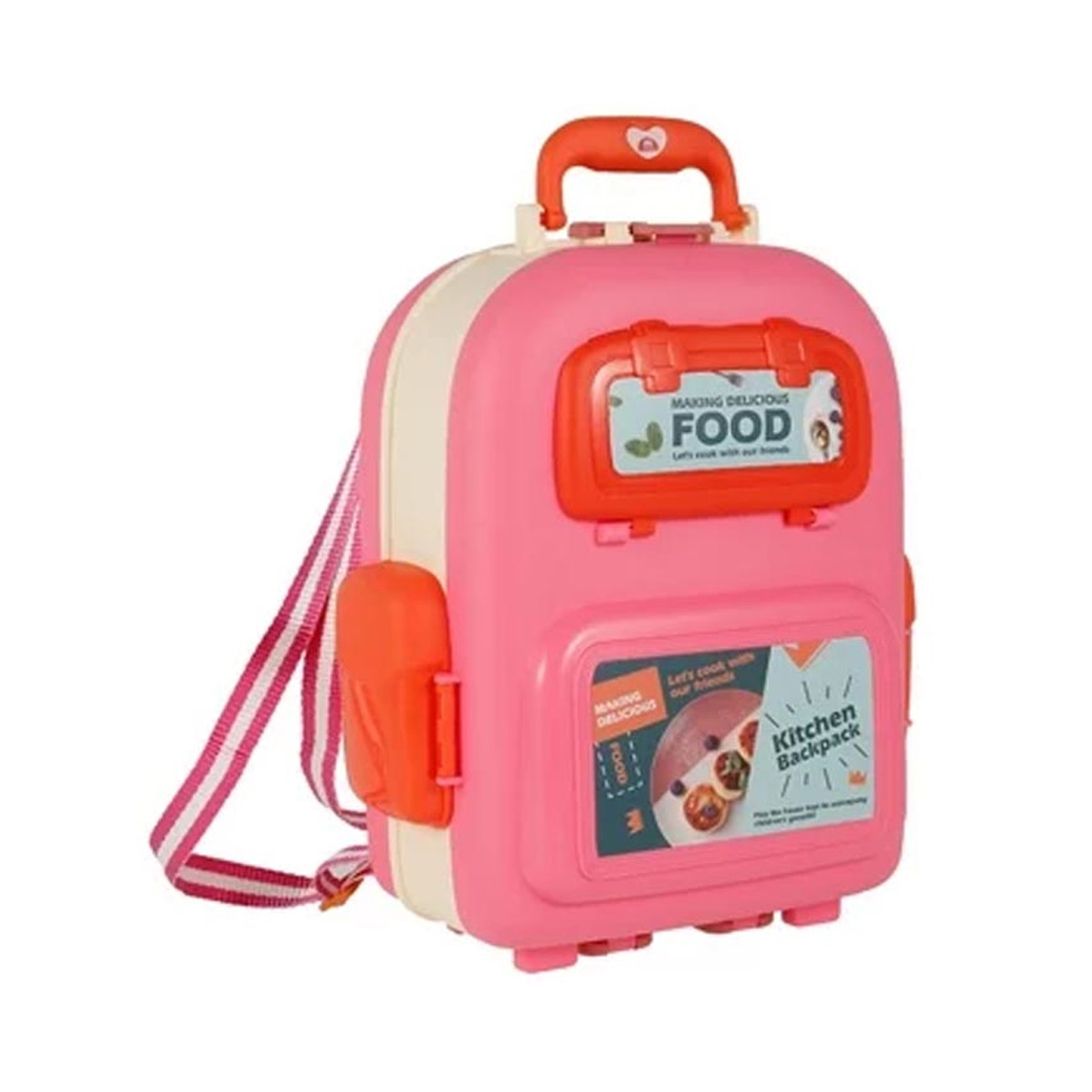 Maleta Mochila 3 en 1 Juguete Cocina Portatil Infantil Rosa