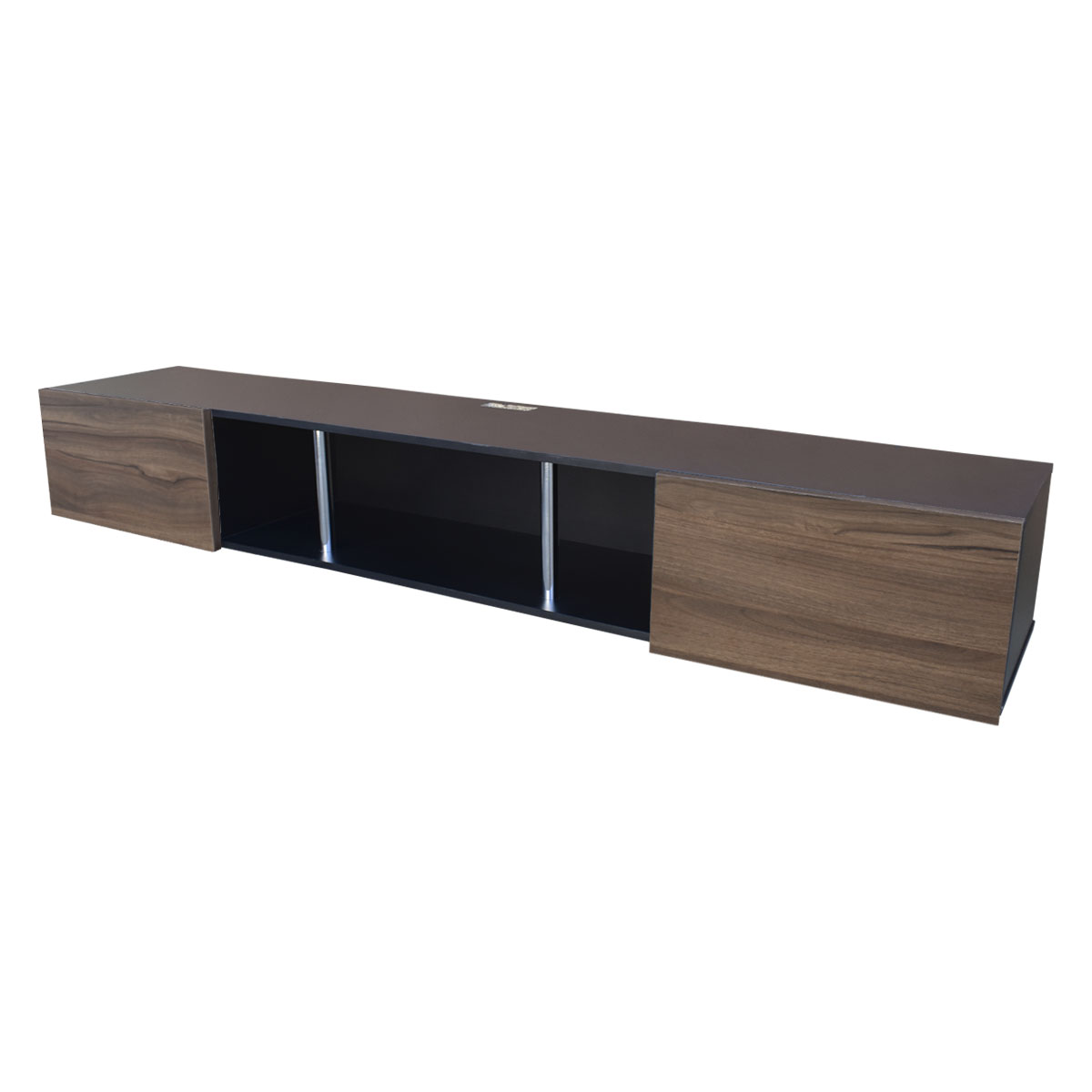 Centro De Entretenimiento para tv Flotante Hogare 160 con 2 Puertas color Negro Parota
