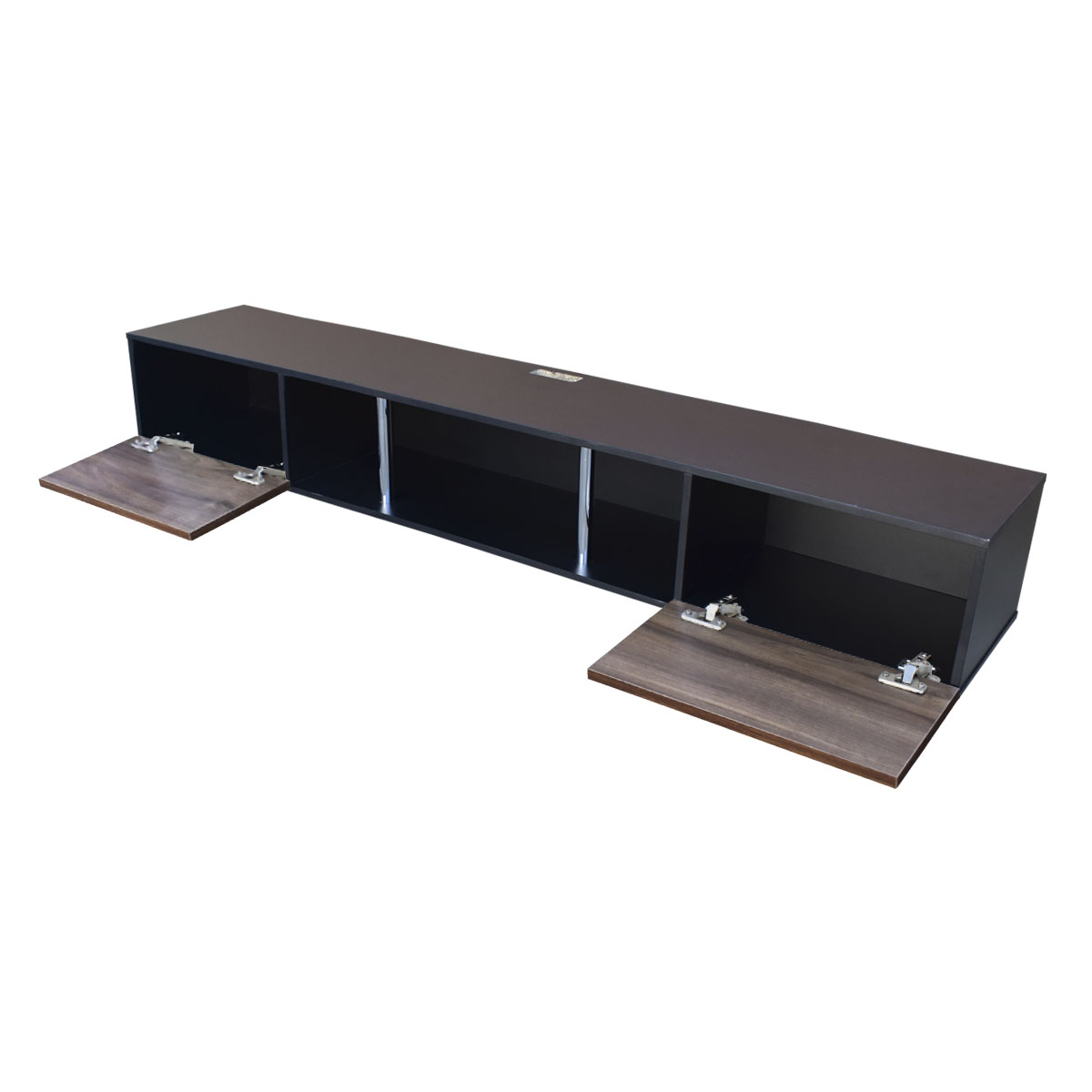 Centro De Entretenimiento para tv Flotante Hogare 160 con 2 Puertas color Negro Parota