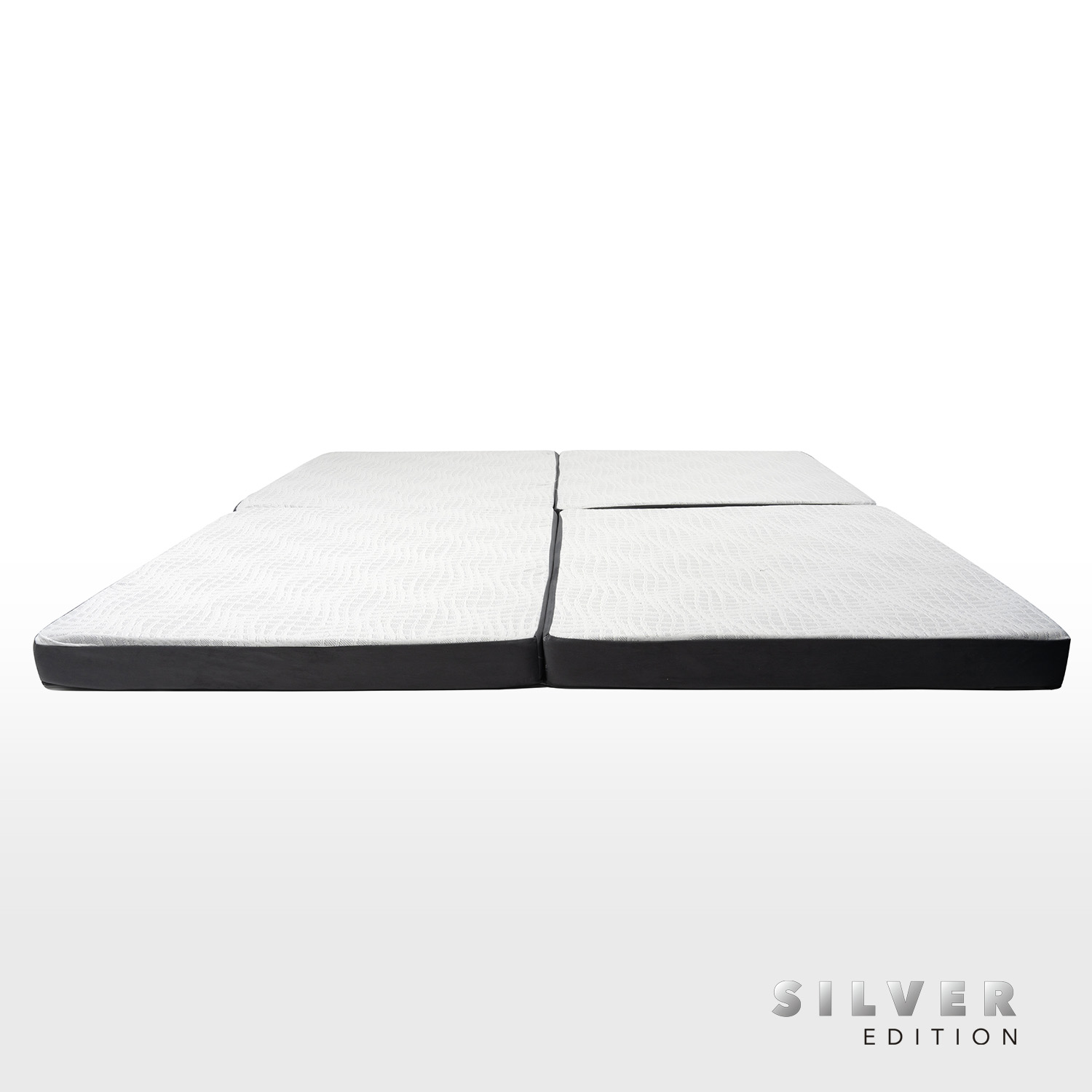 SILVER EDITION Colchón King Size Plegable Colchón Para Visitas o Viajes King Size  Blanco con Gris Medidas 192 x 200 x 10 cm