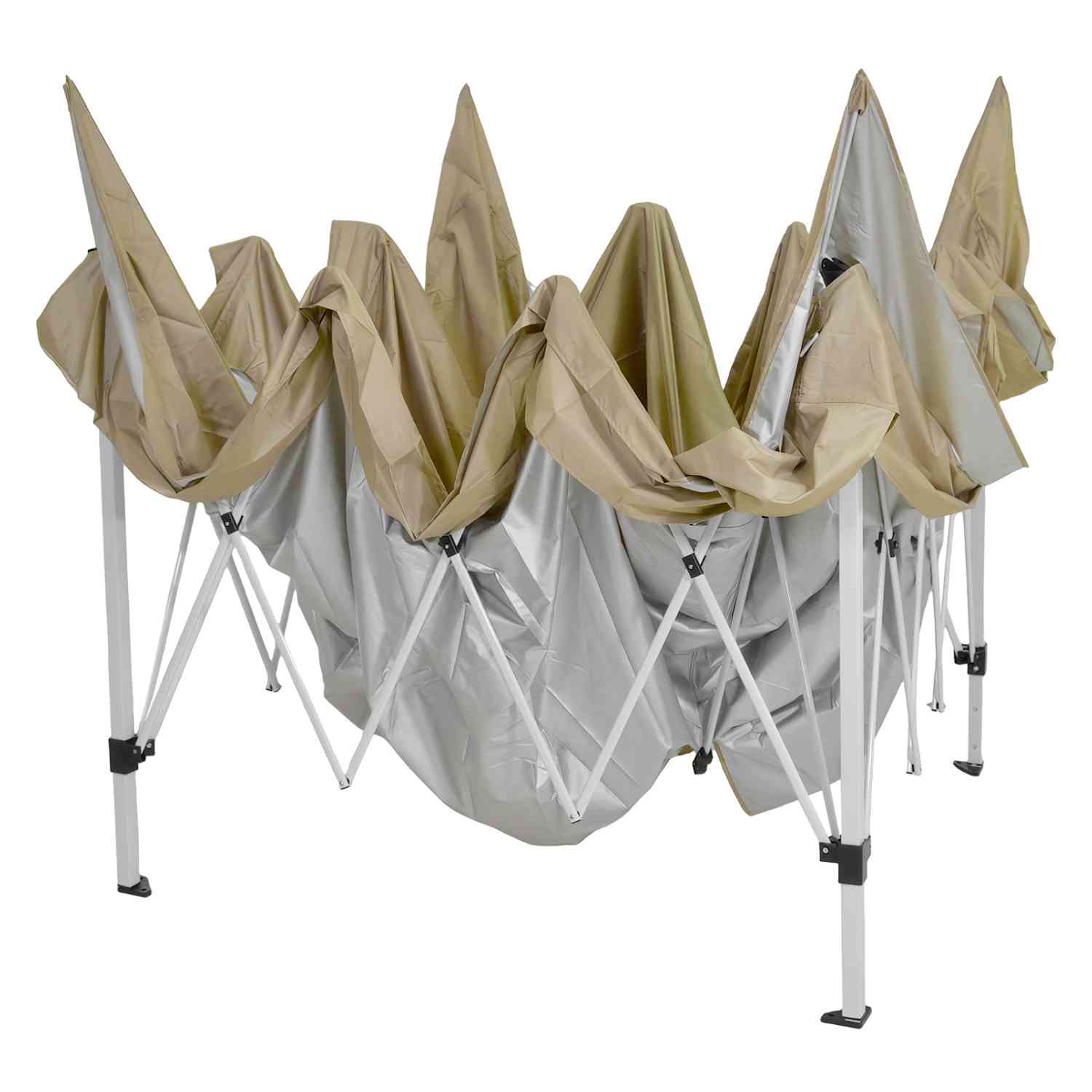 Toldo Gazebo Pergola 3.3x3.3mts Paredes Jardin Impermeable Beige