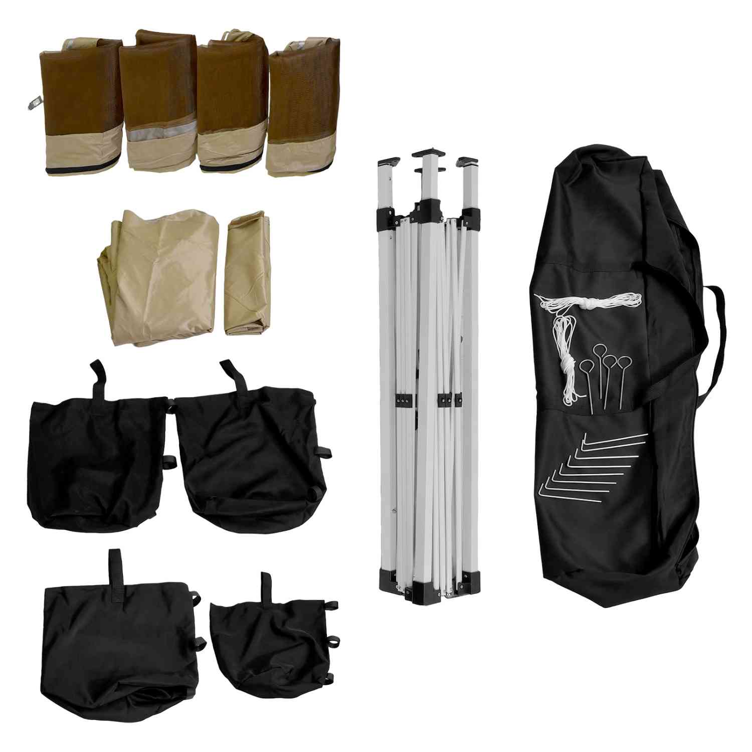 Toldo Gazebo Pergola 3.3x3.3mts Paredes Jardin Impermeable Beige