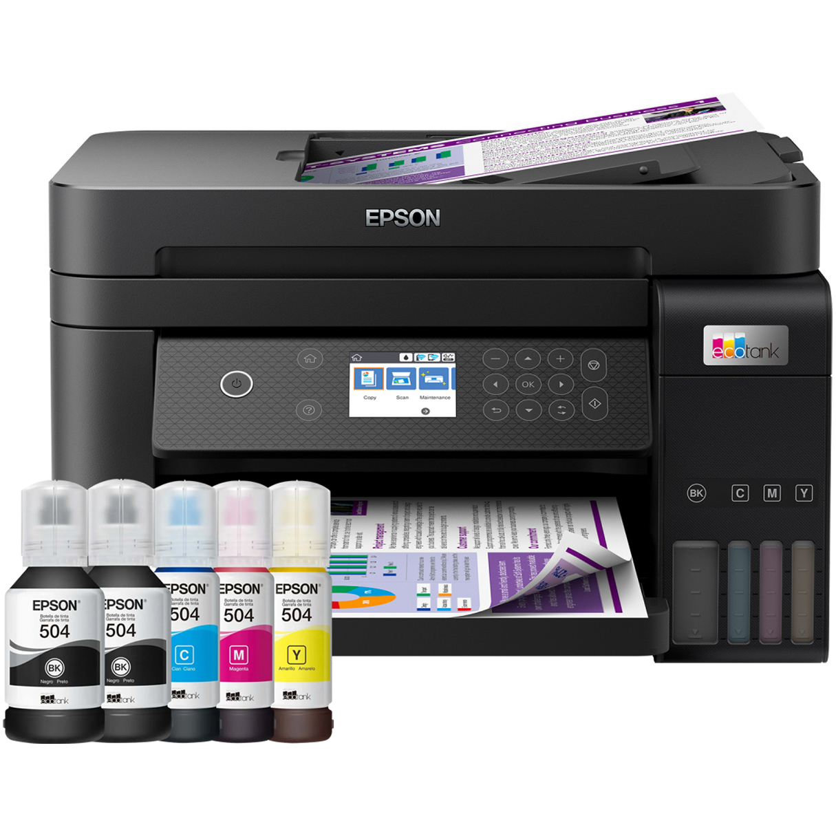 Multifuncional EPSON L6270 EcoTank Tinta Continua 5 Tintas T504 ADF Inlambrica RJ45