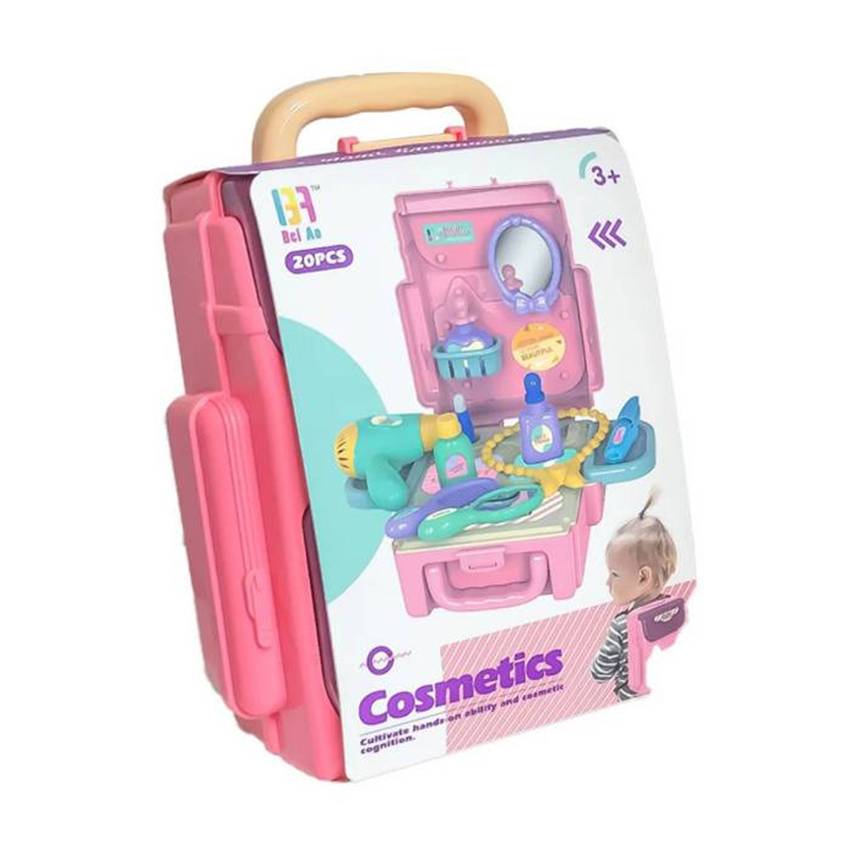 Maleta Juguete Portatil Infantil Salon Belleza Rosa