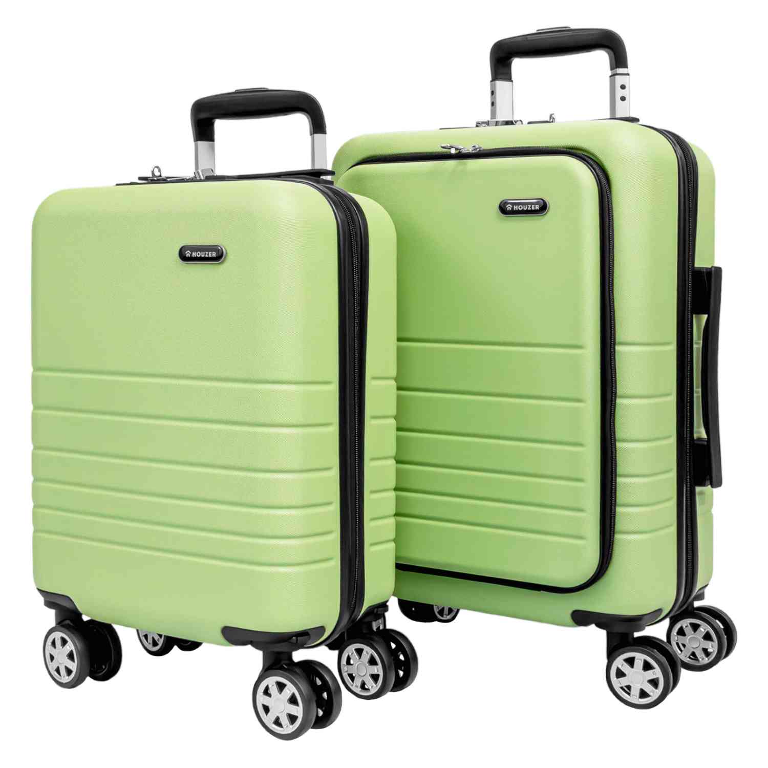 Set Kit 2 Maletas 21  Y 18  Viaje 4 Ruedas 360 Doble Llanta Verde