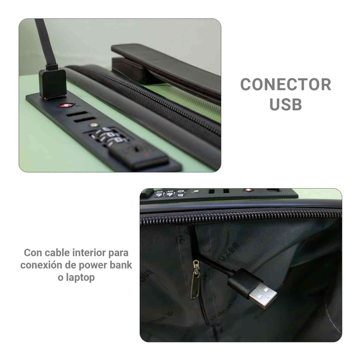 Set Kit 2 Maletas 21  Y 18  Viaje 4 Ruedas 360 Doble Llanta Verde
