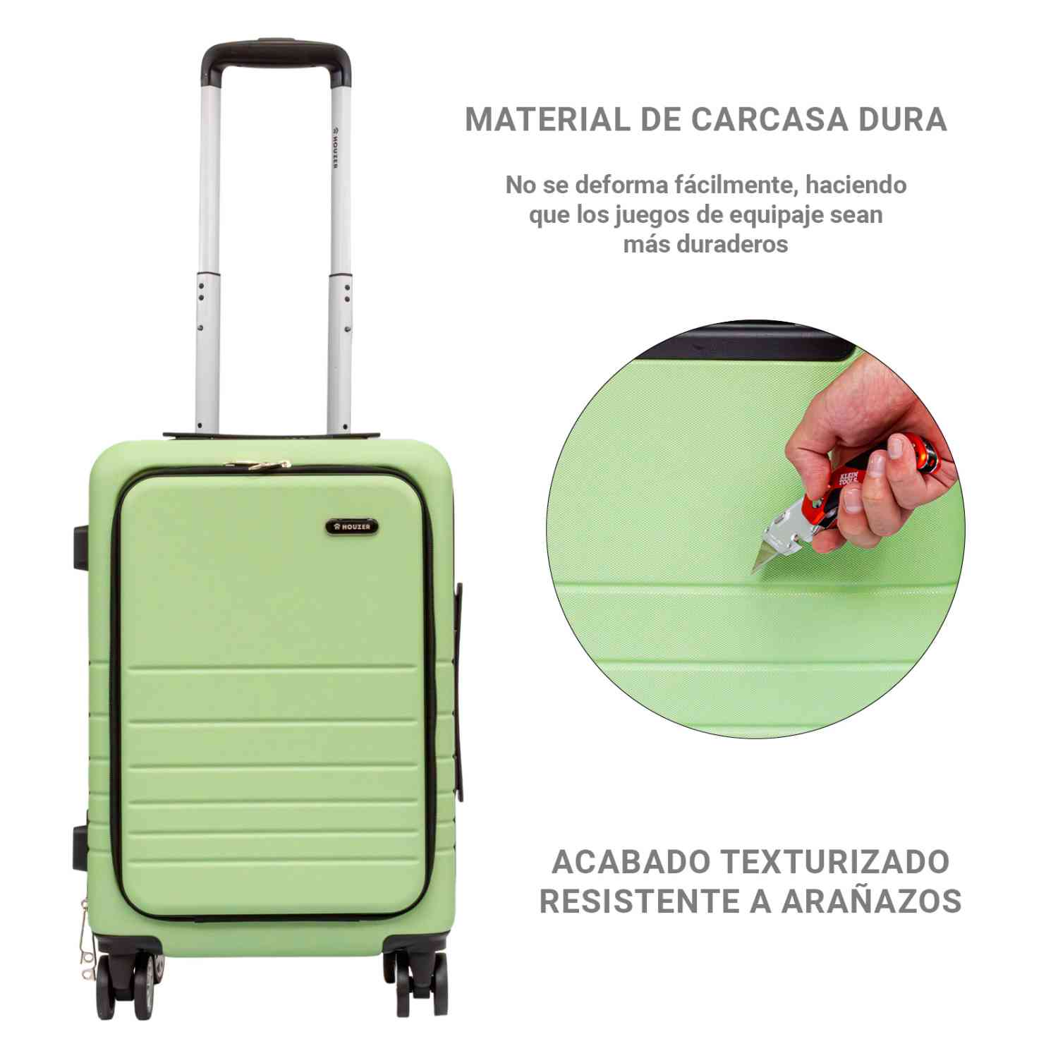 Set Kit 2 Maletas 21  Y 18  Viaje 4 Ruedas 360 Doble Llanta Verde