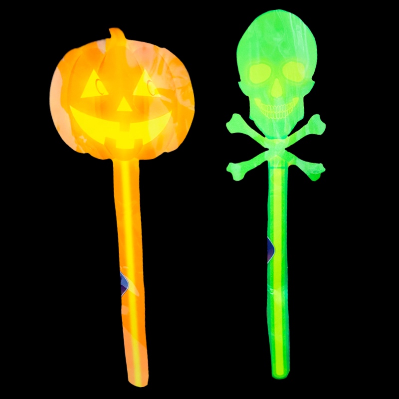 6 Varitas Neón Fosforescente Halloween Fiesta Calabaza Skull