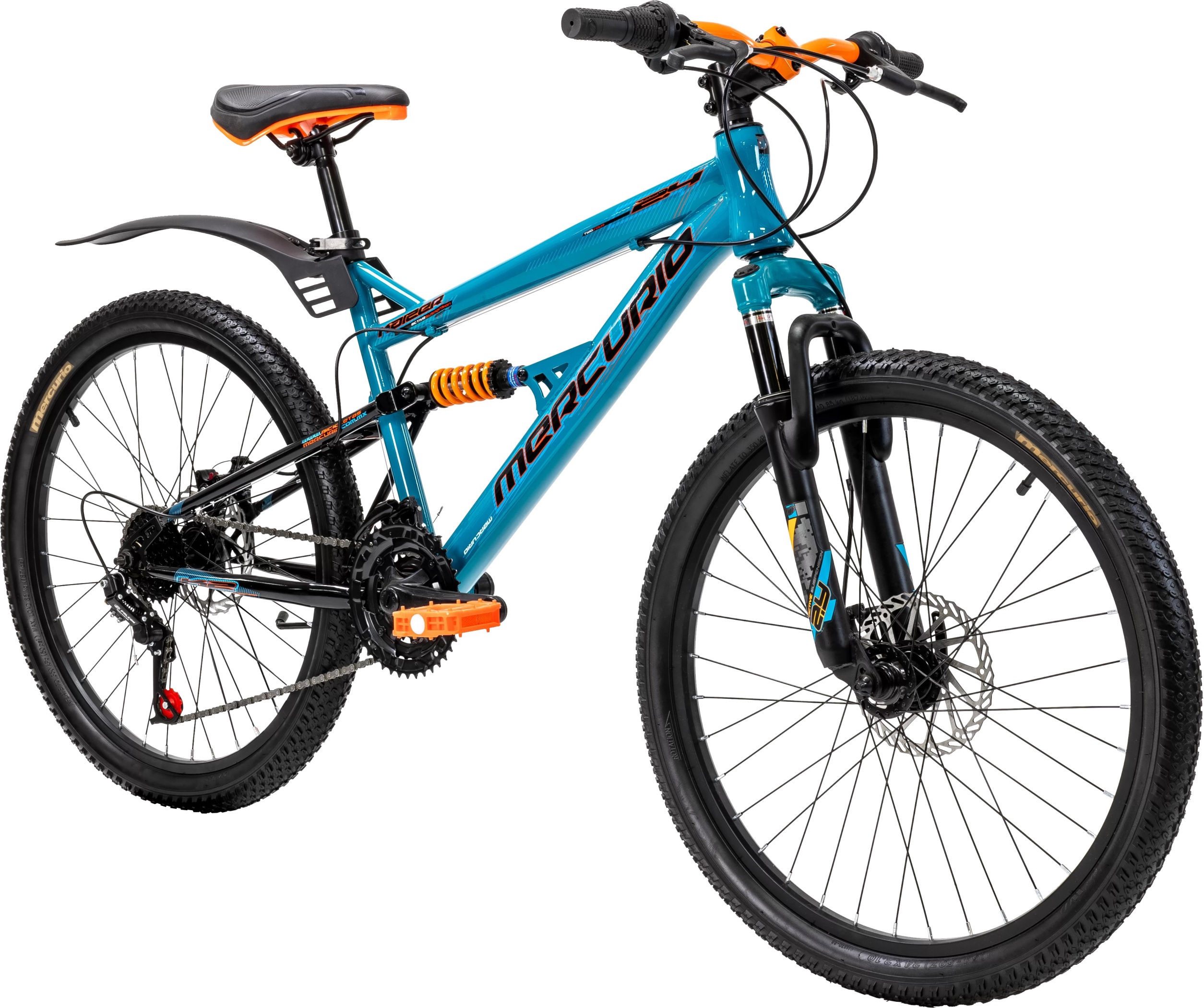 Bicicleta Mercurio Kaizer Dh Rodada 24 Doble Suspensión 21 Velocidades Esmeralda
