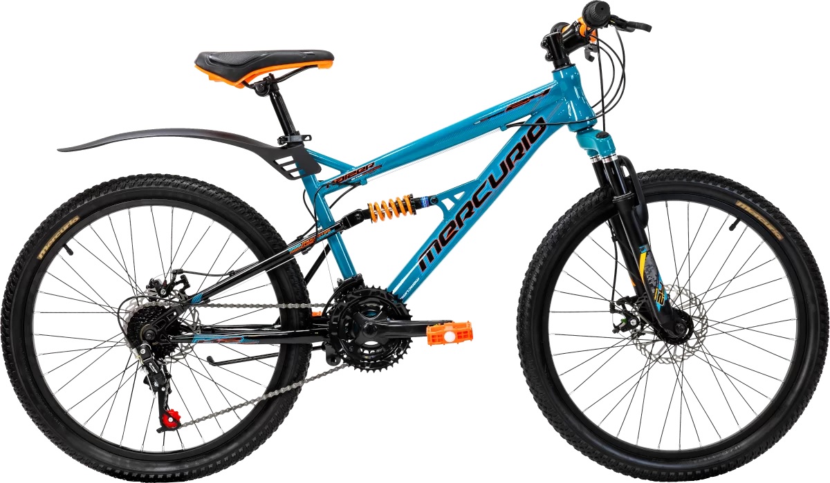 Bicicleta Mercurio Kaizer Dh Rodada 24 Doble Suspensión 21 Velocidades Esmeralda
