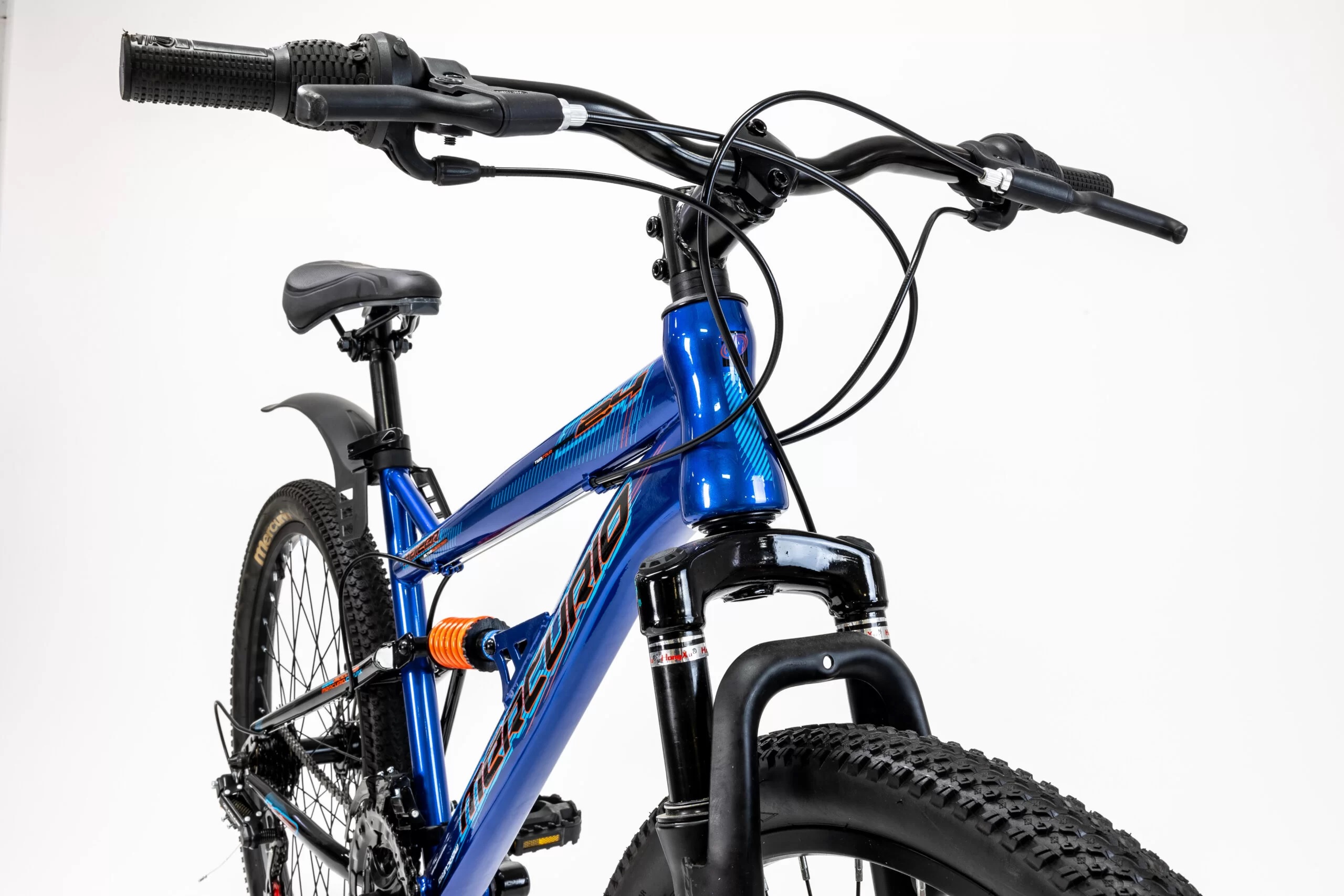 Bicicleta Mercurio Kaizer Dh Rodada 24 Doble Suspensión 21 Velocidades Azul