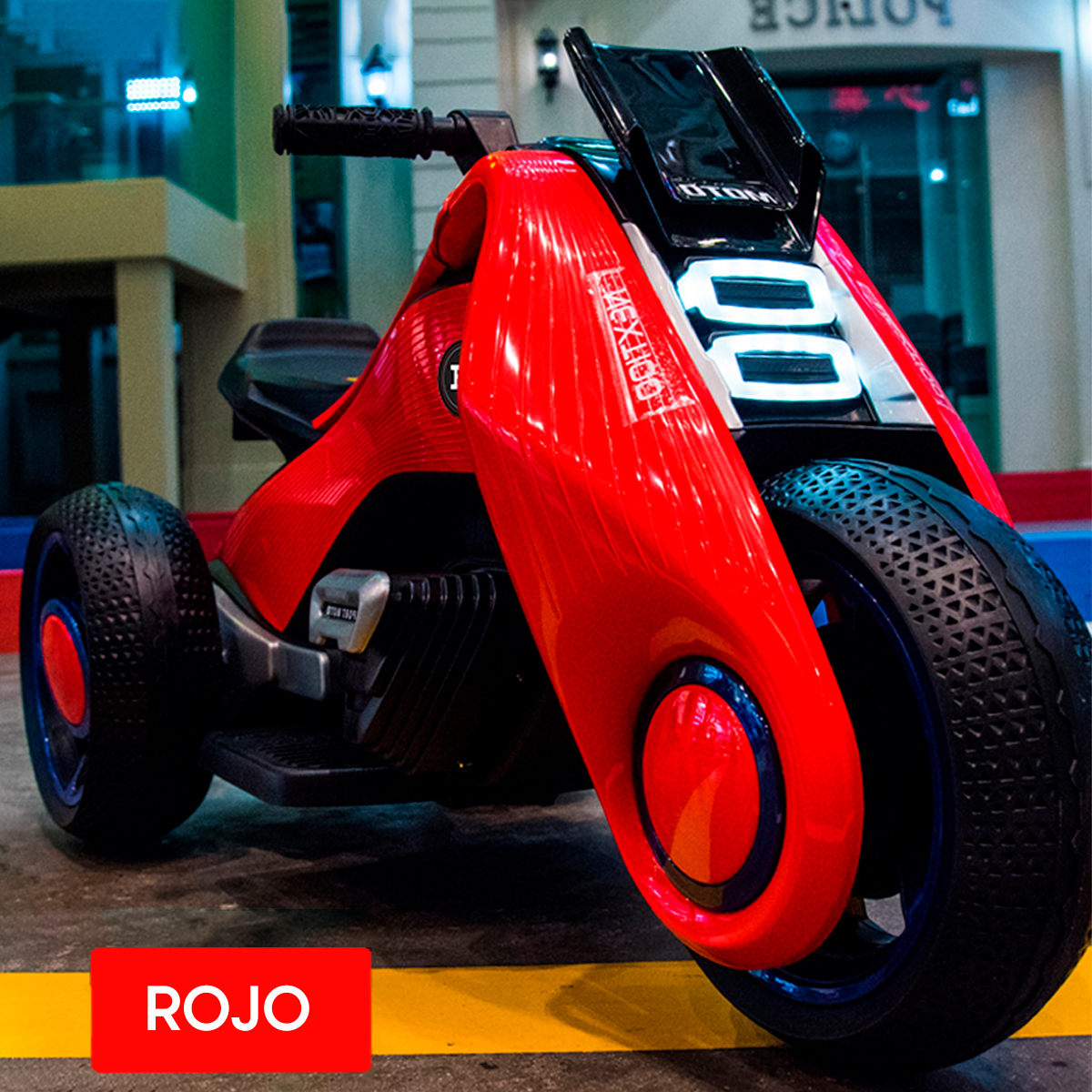 Mini Moto Eléctrica Recargable Infantil Honey Whale BDQ-6199 Rojo