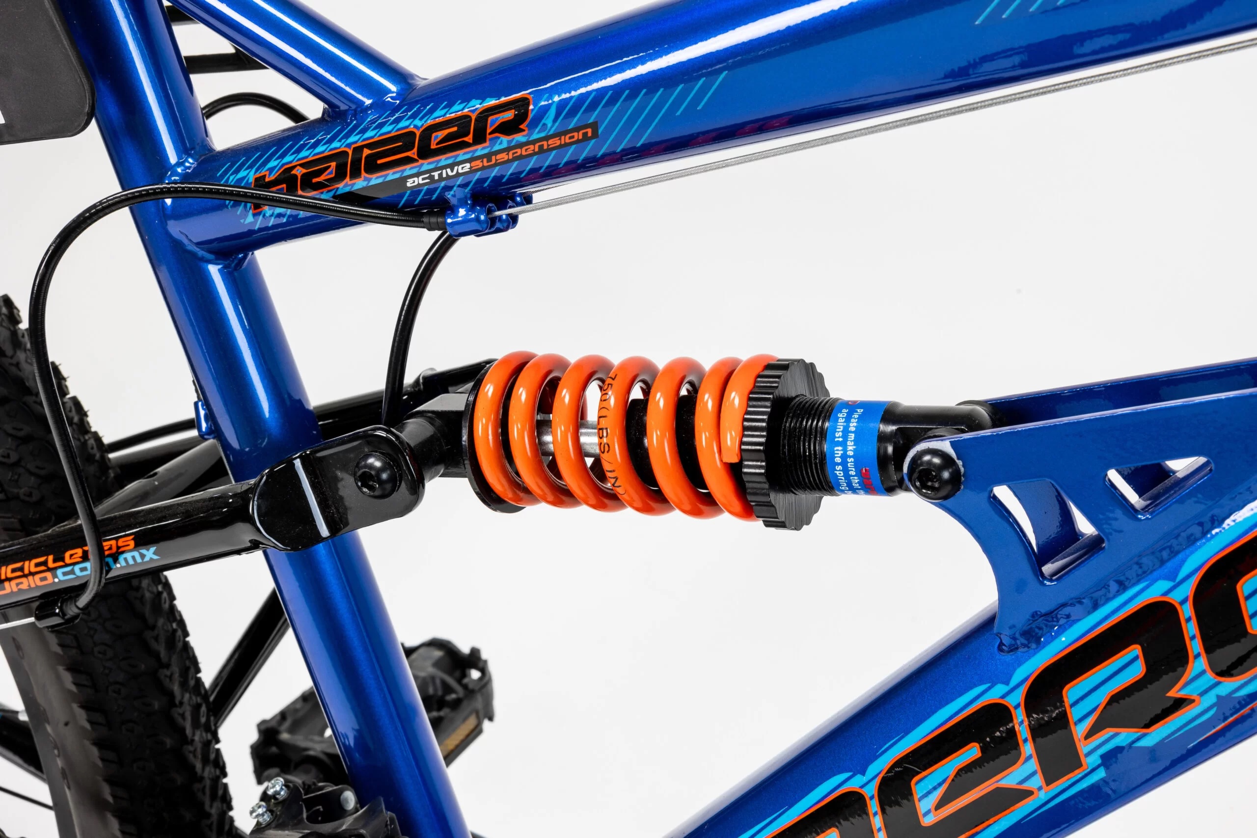 Bicicleta Mercurio Kaizer Dh Rodada 24 Doble Suspensión 21 Velocidades Azul