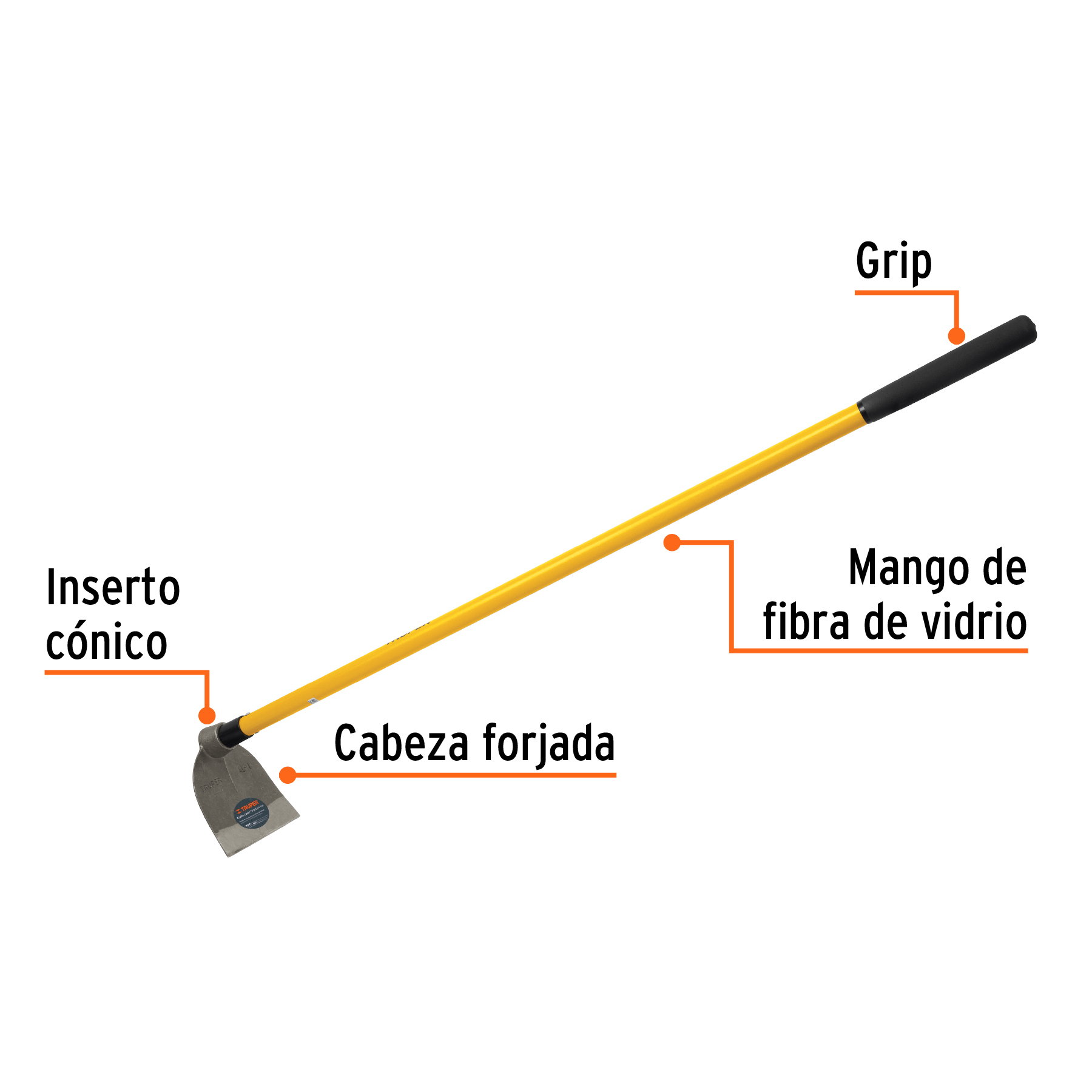 AZADÓN LANE NO.1 DE 1.8 LB CON MANGO DE 54", TRUPER 10615