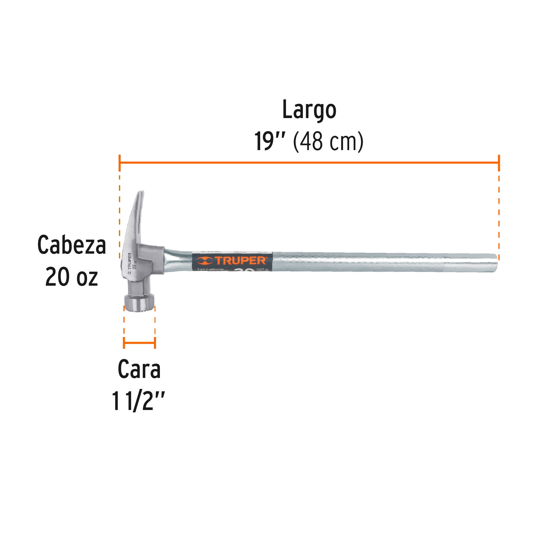MARTILLO TUBULAR 20 OZ UÑA CALIFORNIA RIPPER, CARA FRESADA TRUPER 10644