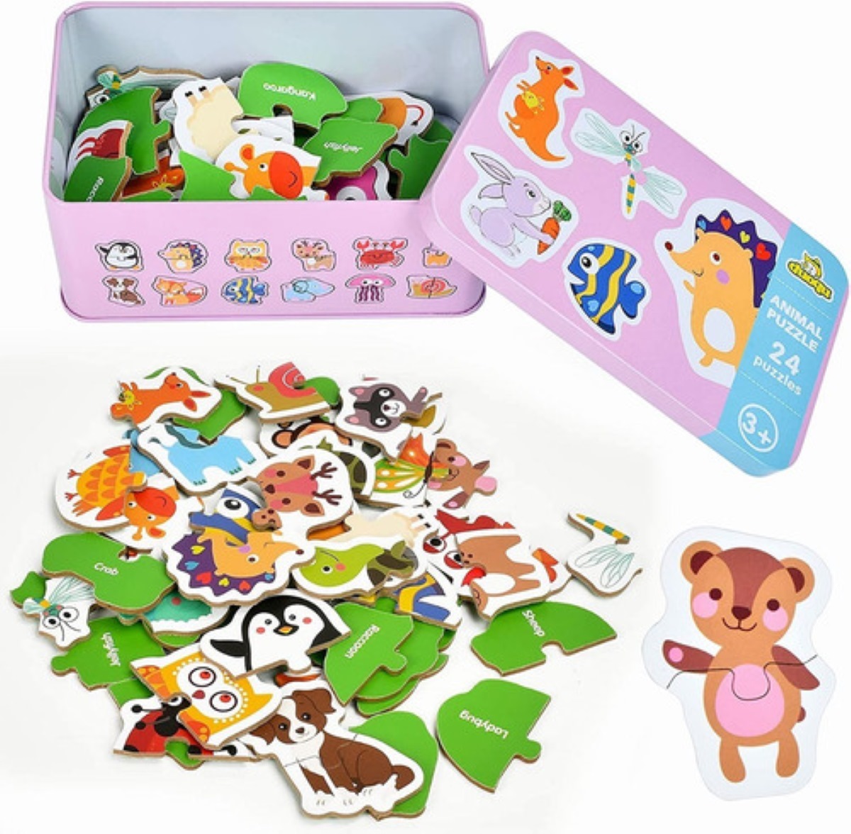 Rompecabezas De Madera Animales Niños Puzzles Educativo Bebé