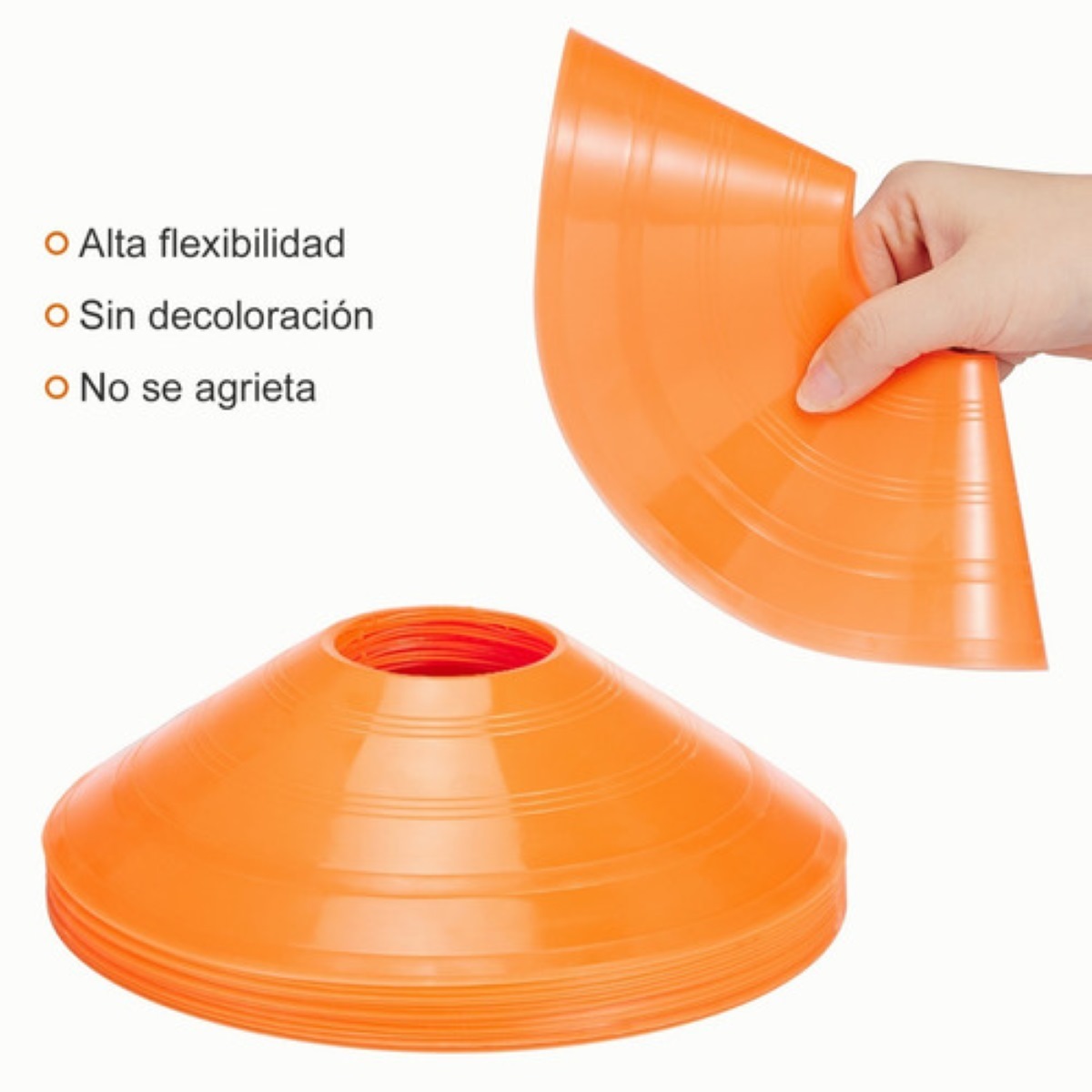 Kit 55 Platos De Entrenamiento Deportivo +porta Platos Conos Multicolor