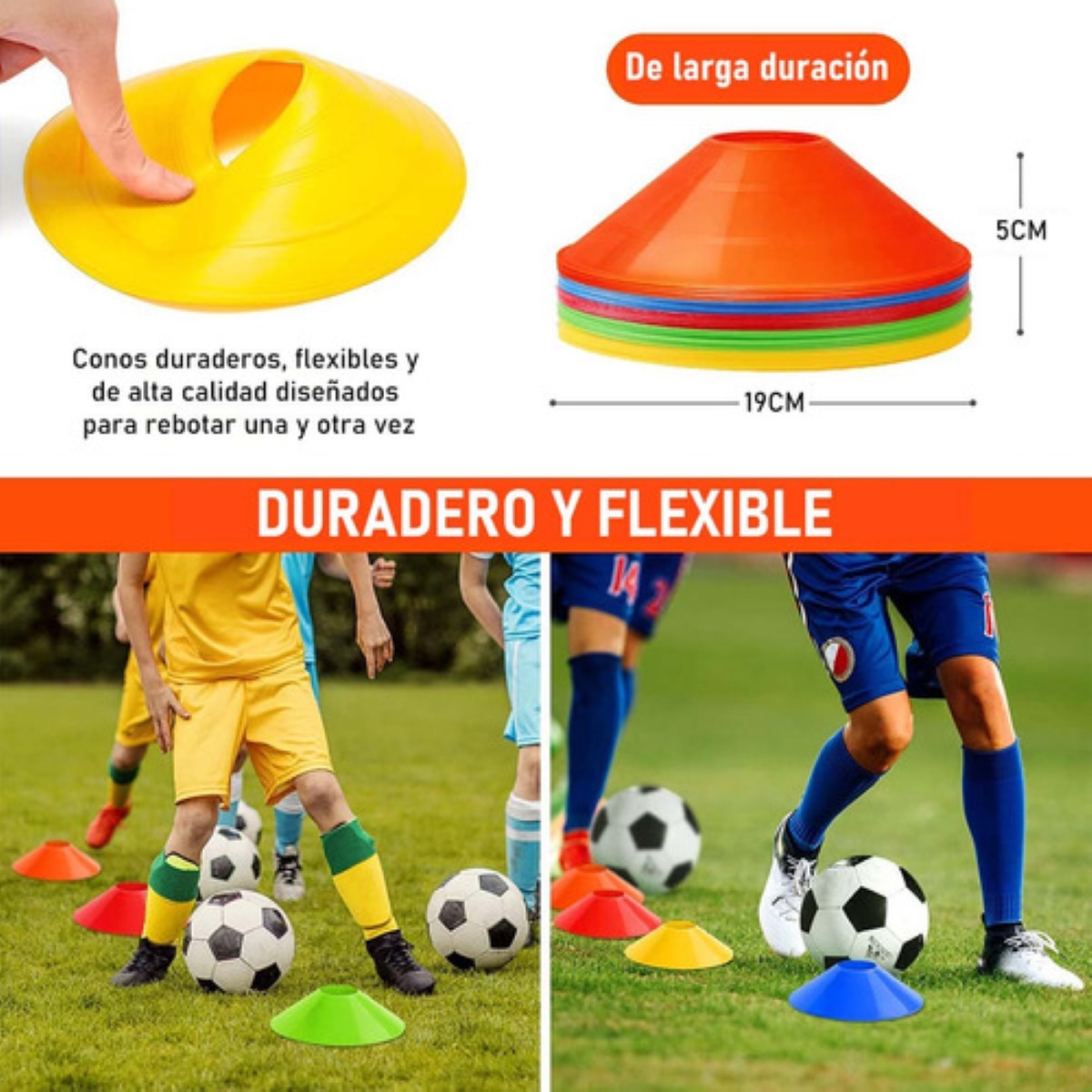 Kit 55 Platos De Entrenamiento Deportivo +porta Platos Conos Multicolor